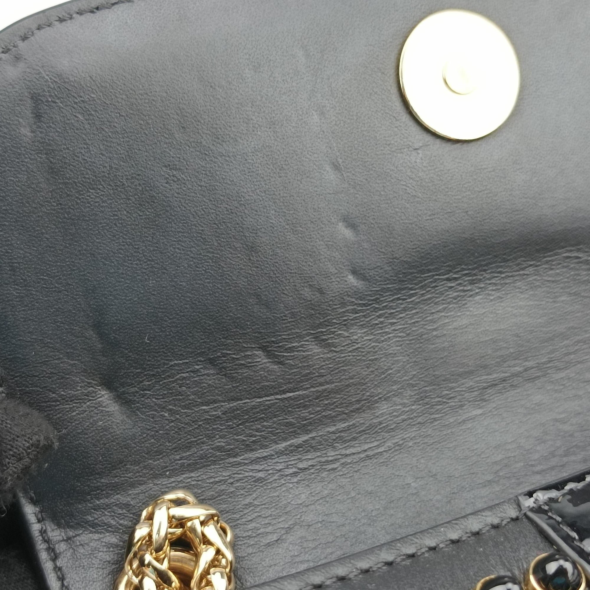 Pre-owned Christian Louboutin Sweet Charity Scarabe Spike Black Leather  shoulderbag | stylenewstar