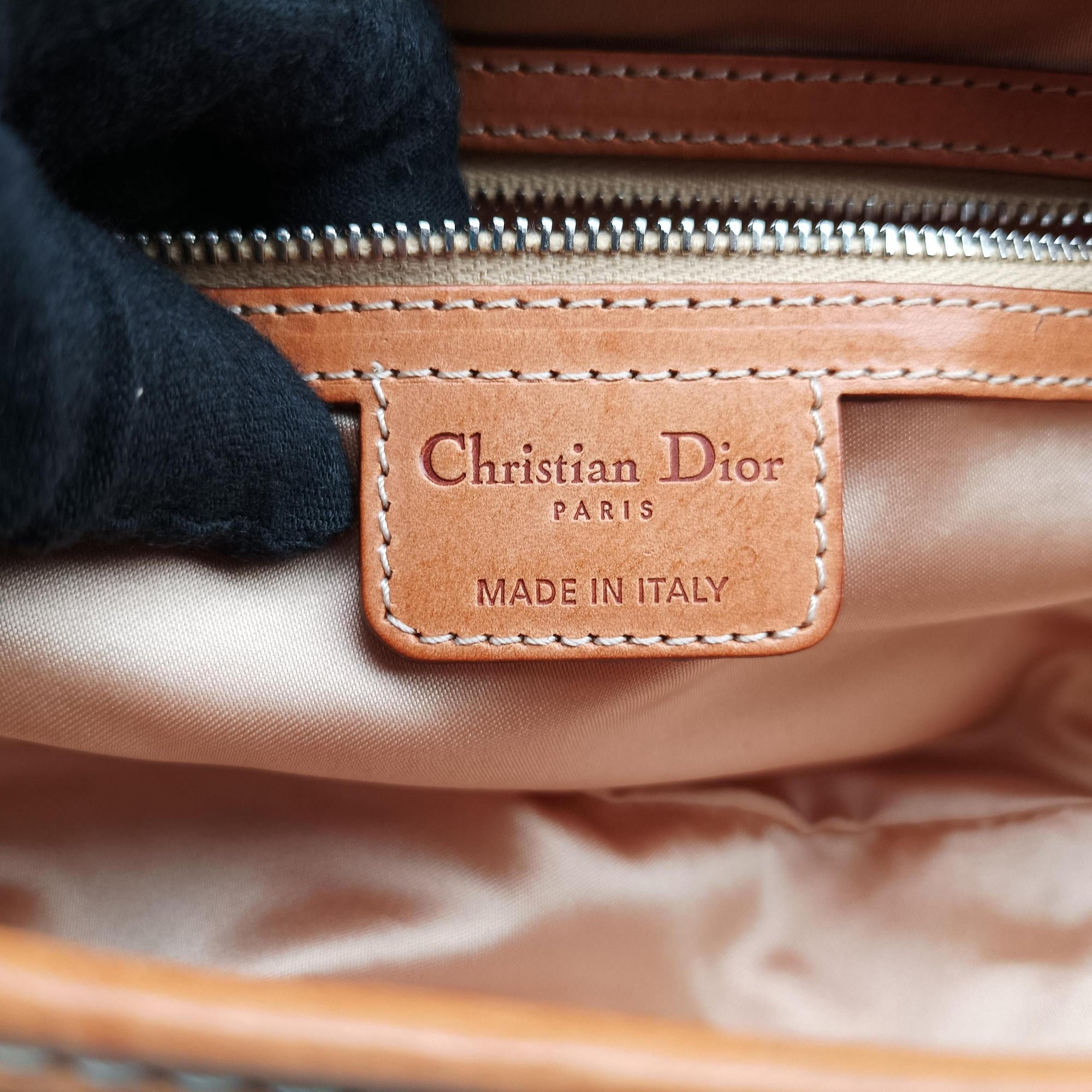 Pre-owned Christian Dior Romantique Trotter Brown Jacquard × Leather × Velvet  handbag | stylenewstar