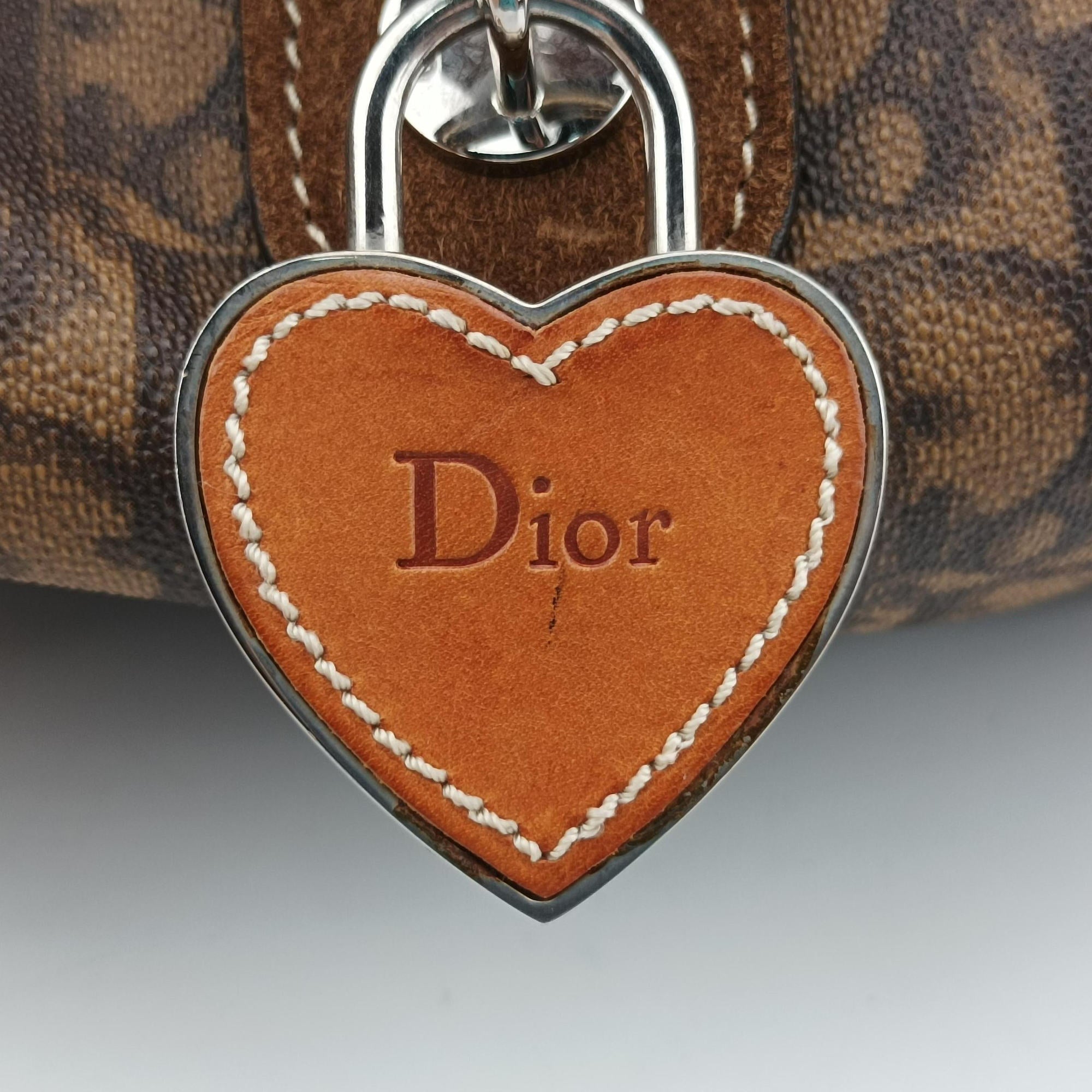Pre-owned Christian Dior Romantique Trotter Brown Jacquard × Leather × Velvet  handbag | stylenewstar