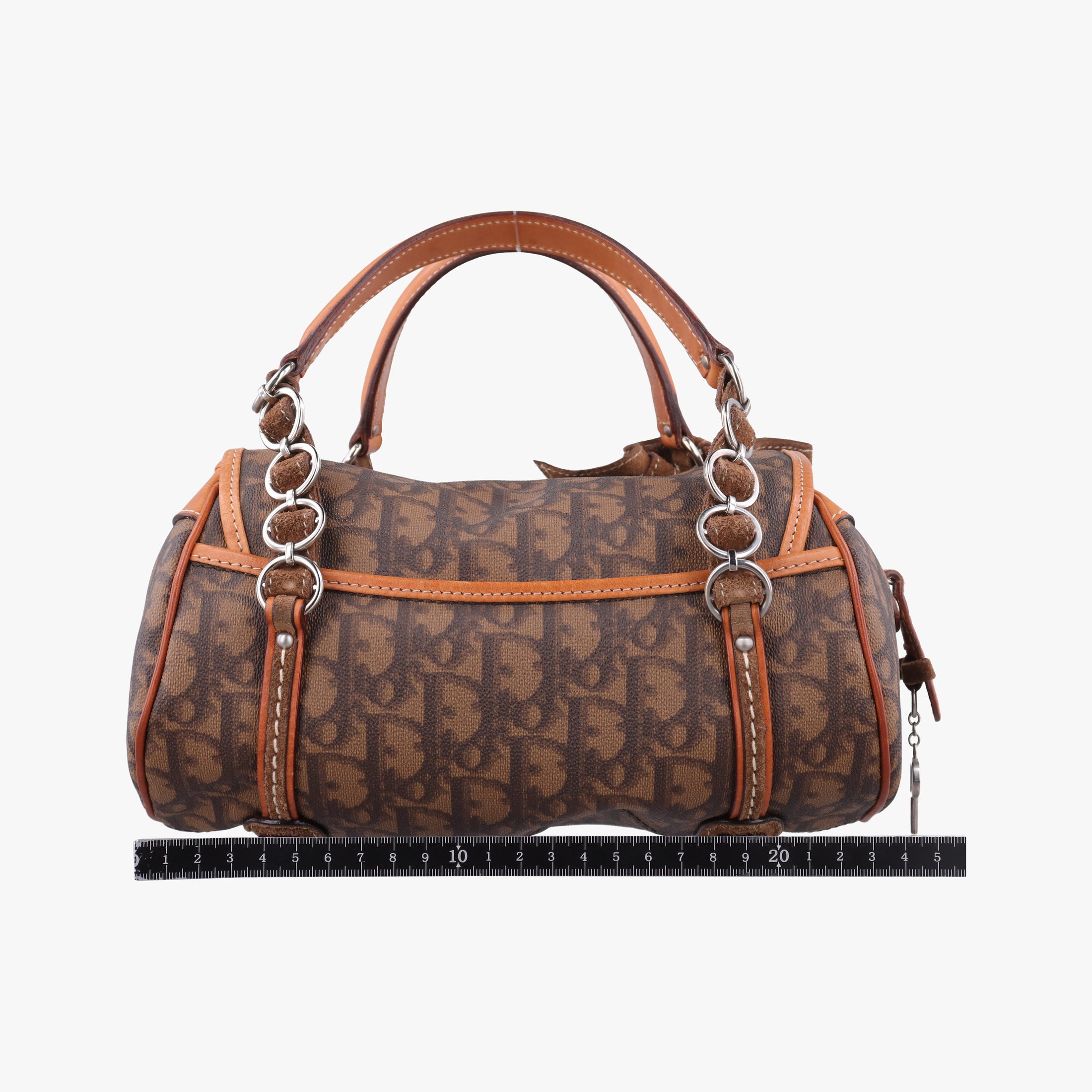 Pre-owned Christian Dior Romantique Trotter Brown Jacquard × Leather × Velvet  handbag | stylenewstar