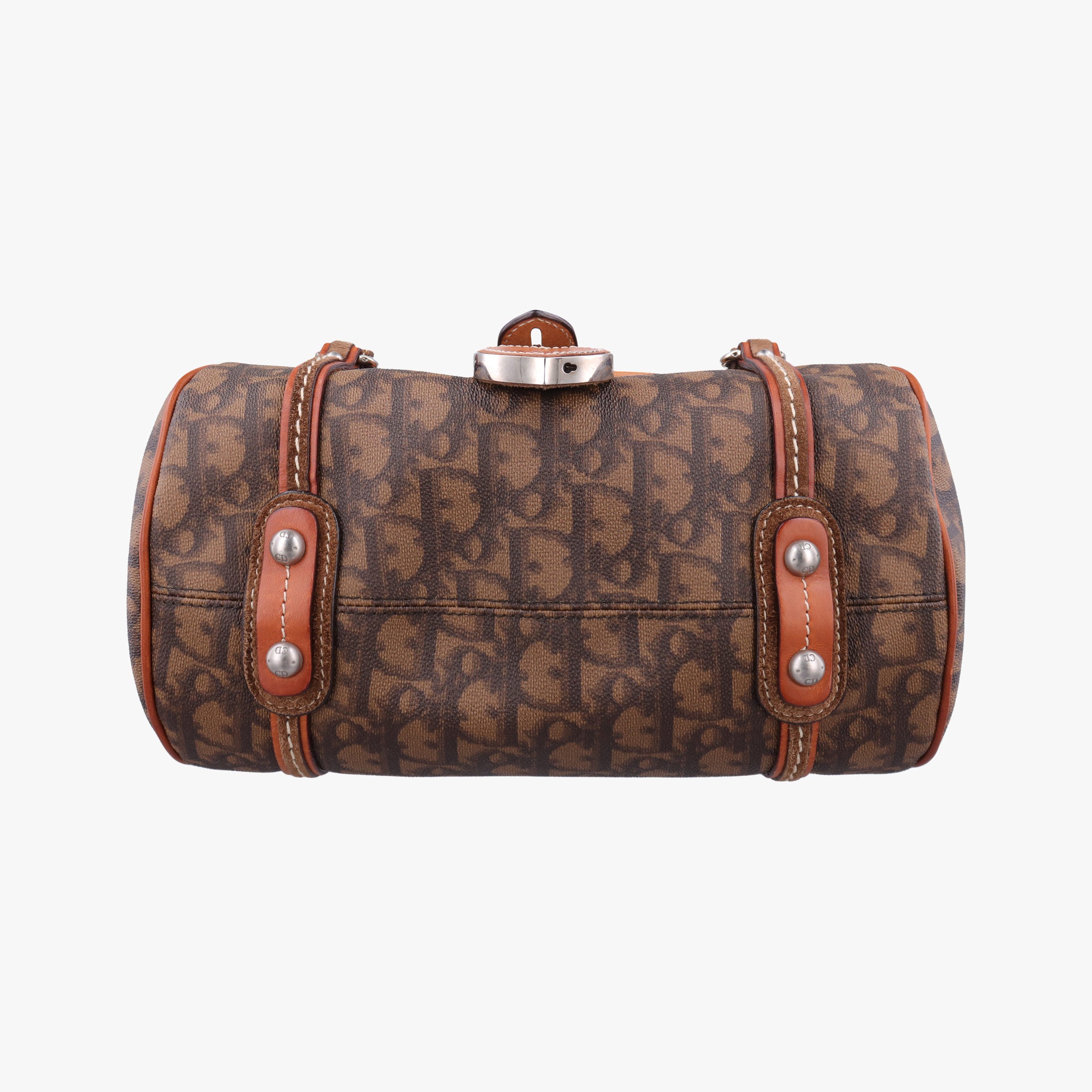 Pre-owned Christian Dior Romantique Trotter Brown Jacquard × Leather × Velvet  handbag | stylenewstar