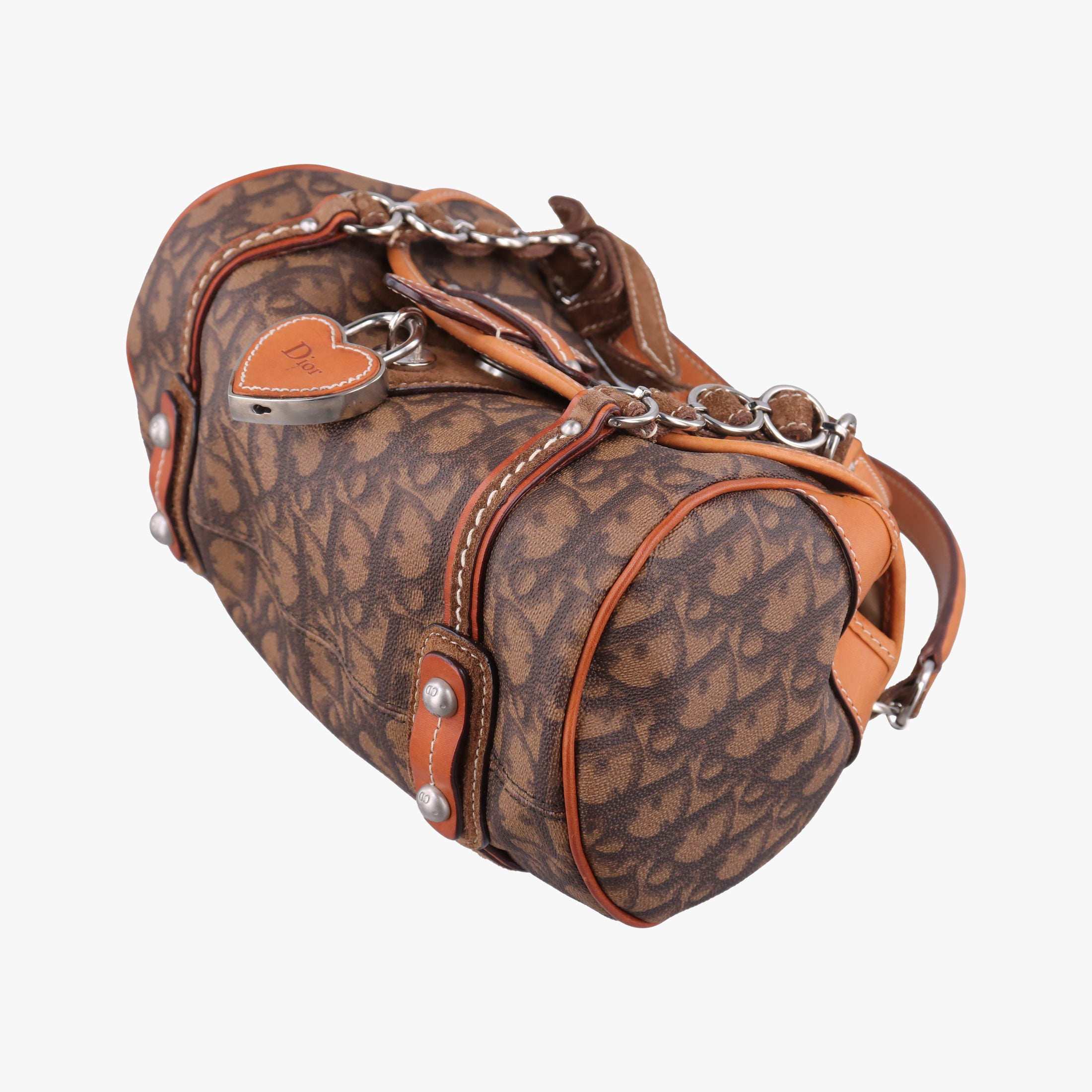 Pre-owned Christian Dior Romantique Trotter Brown Jacquard × Leather × Velvet  handbag | stylenewstar
