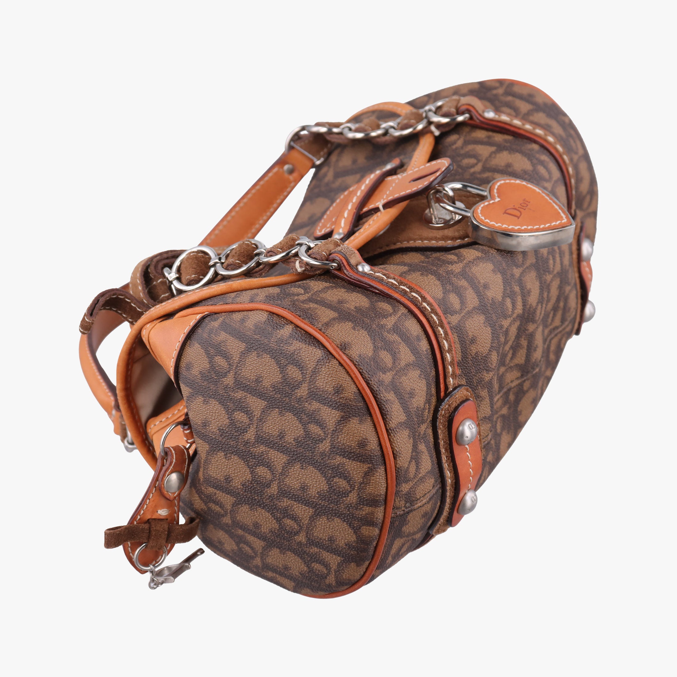 Pre-owned Christian Dior Romantique Trotter Brown Jacquard × Leather × Velvet  handbag | stylenewstar