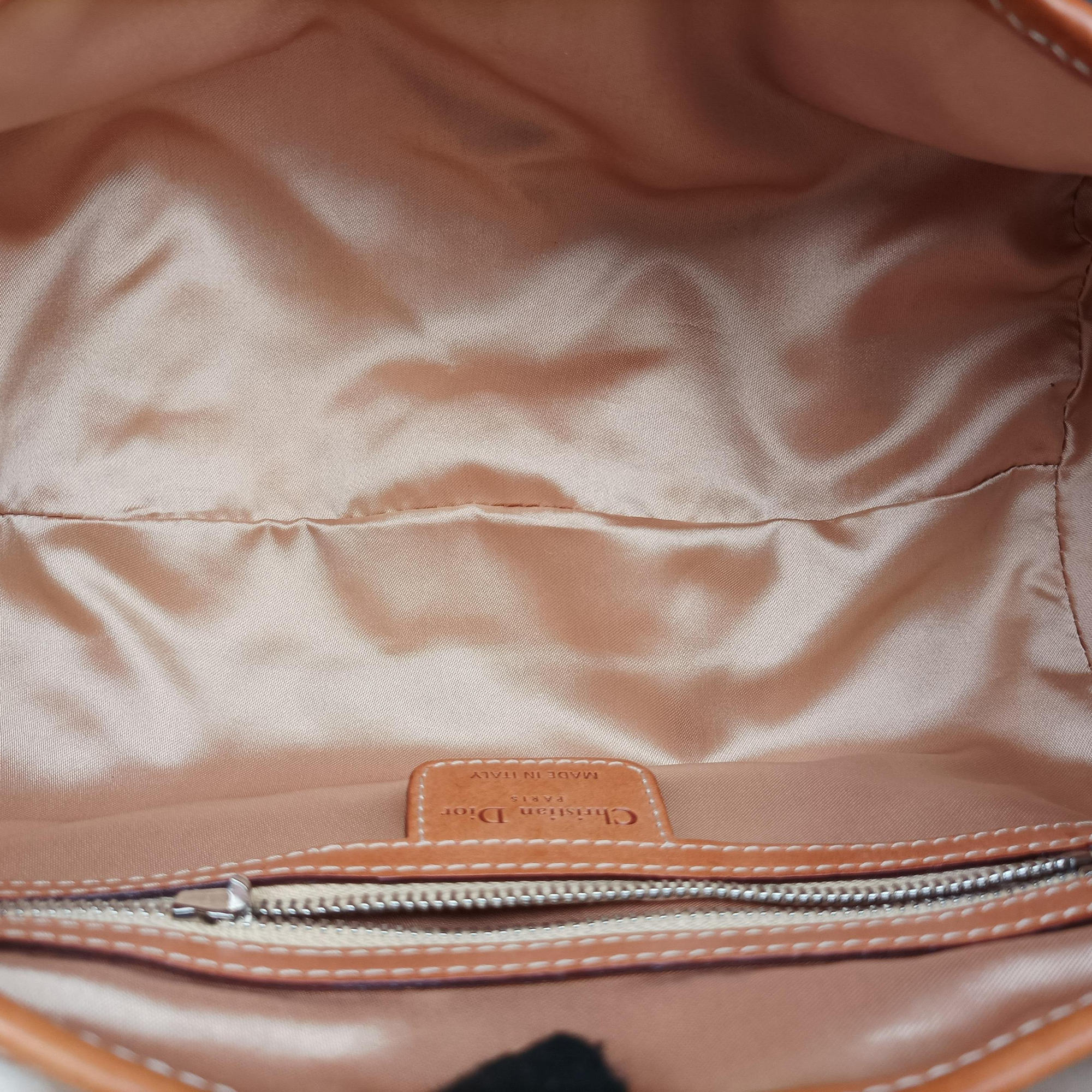 Pre-owned Christian Dior Romantique Trotter Brown Jacquard × Leather × Velvet  handbag | stylenewstar