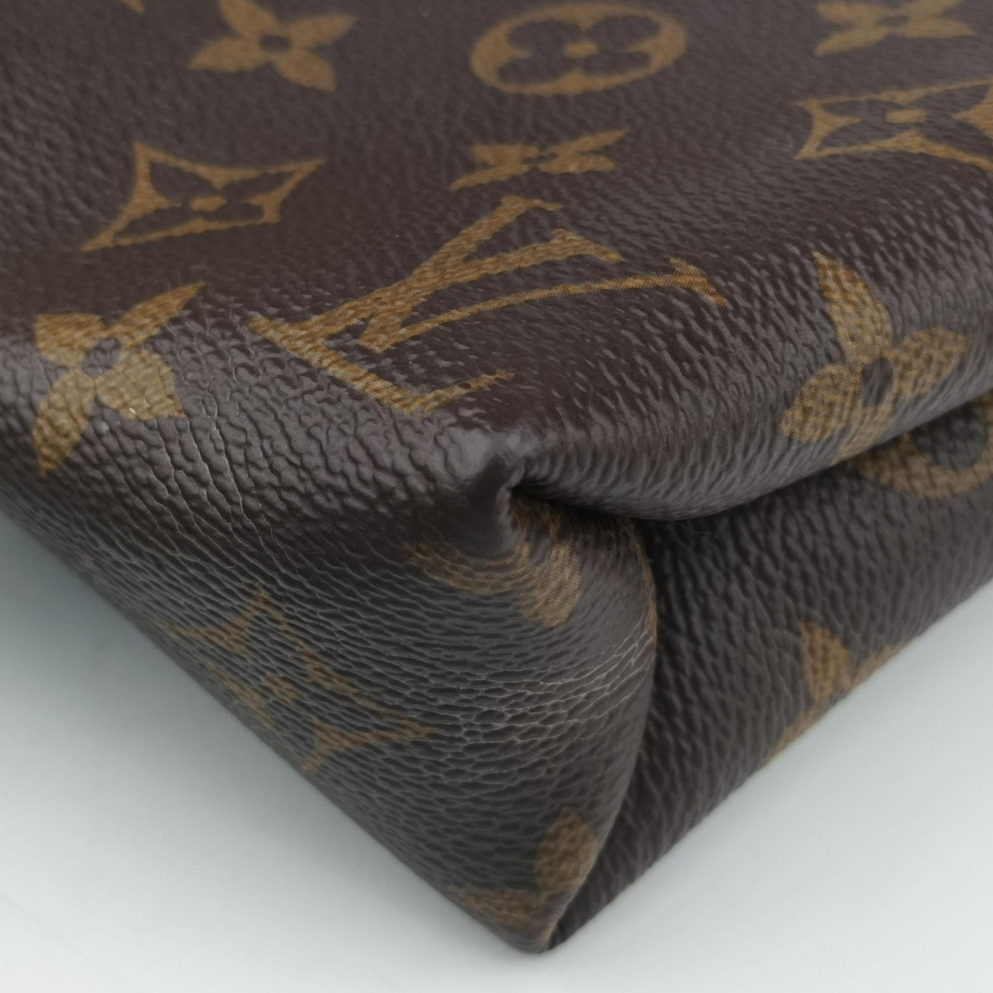 Pre-owned Louis Vuitton PALLAS Chain Brown×CERISE Monogram Canvas×calf leather M41201 shoulderbag | stylenewstar