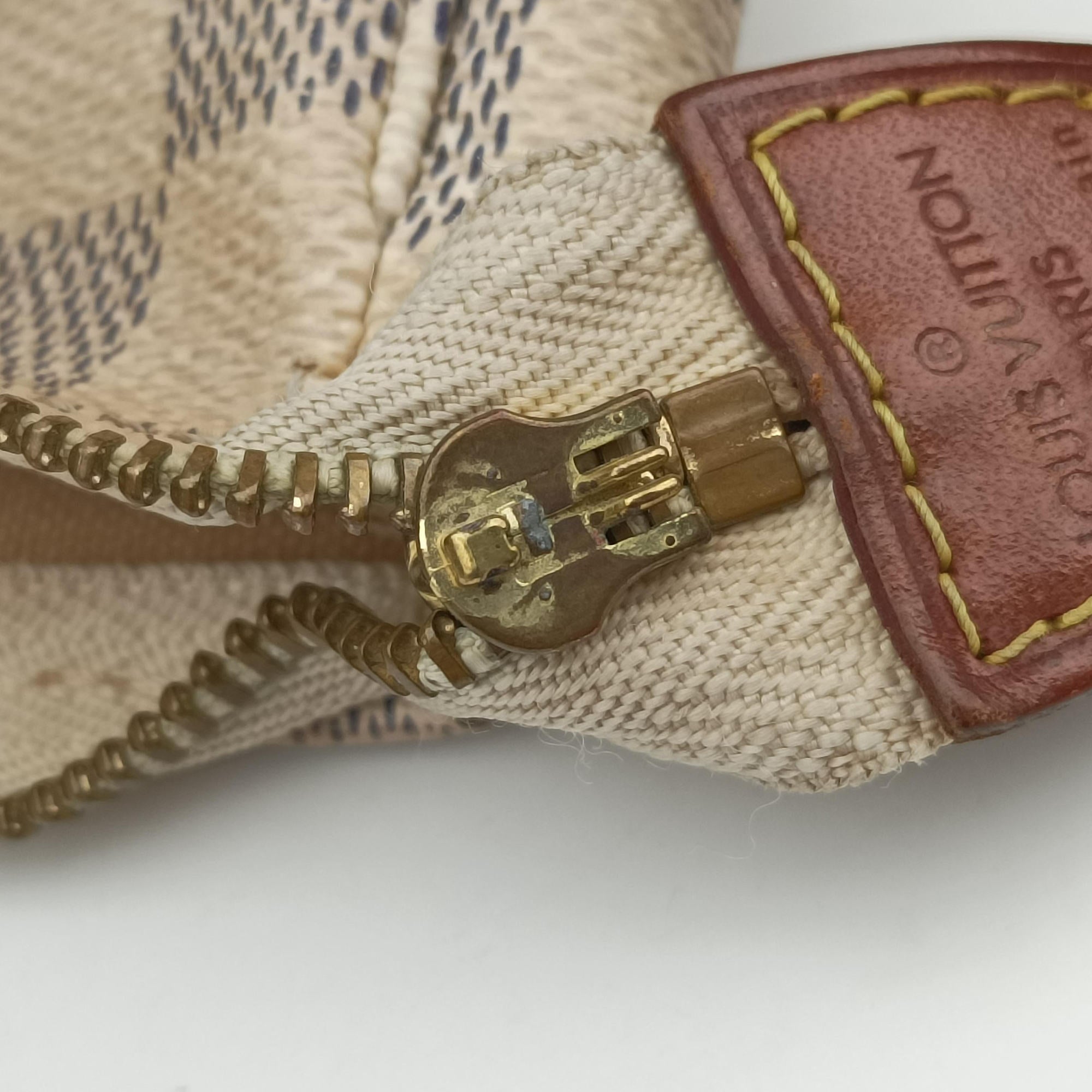 Pre-owned Louis Vuitton Mini Pochette Accessoires Azur Damier Canvas N58010 handbag | stylenewstar