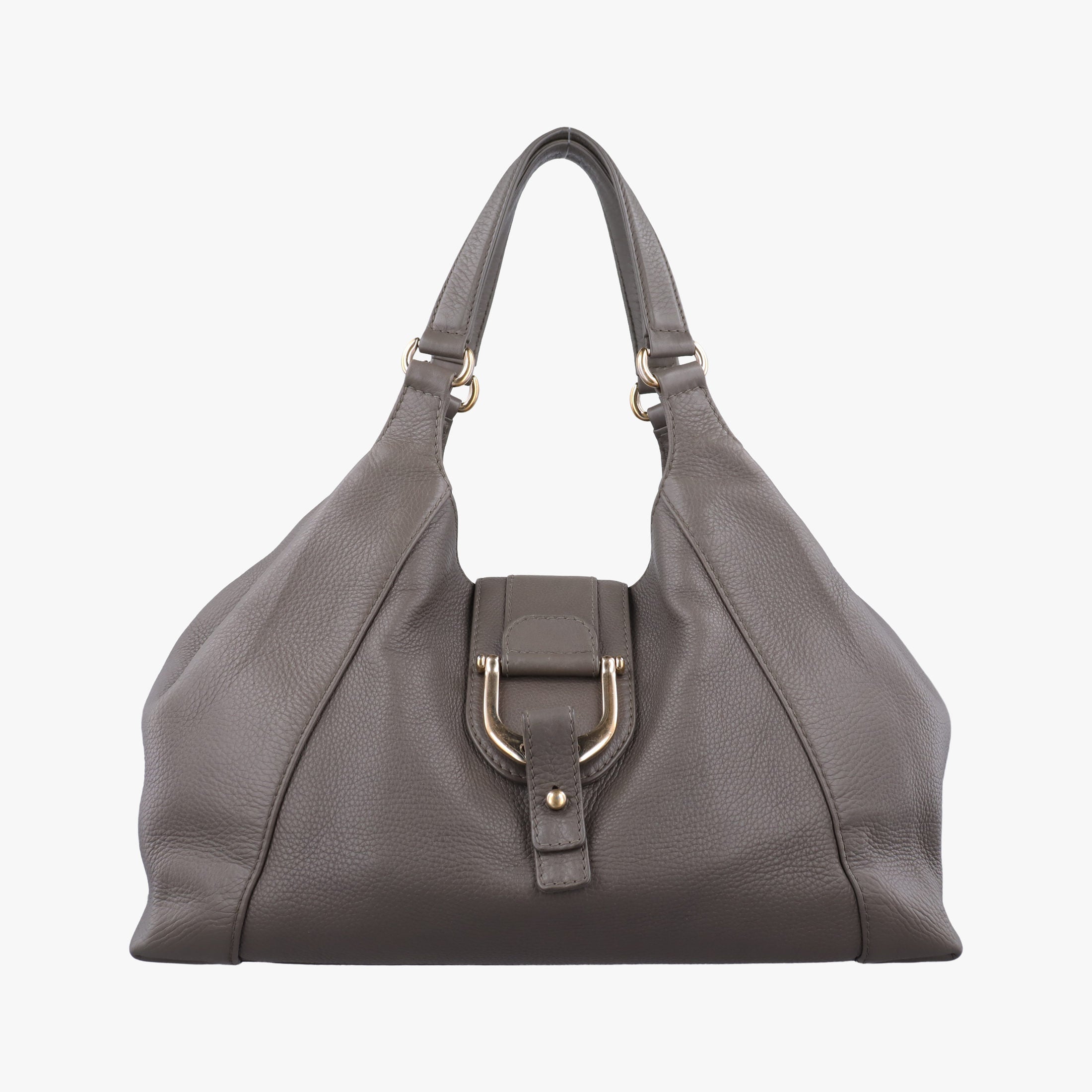 Pre-owned Gucci Greenwich Medium Grey Leather 268747 handbag | stylenewstar
