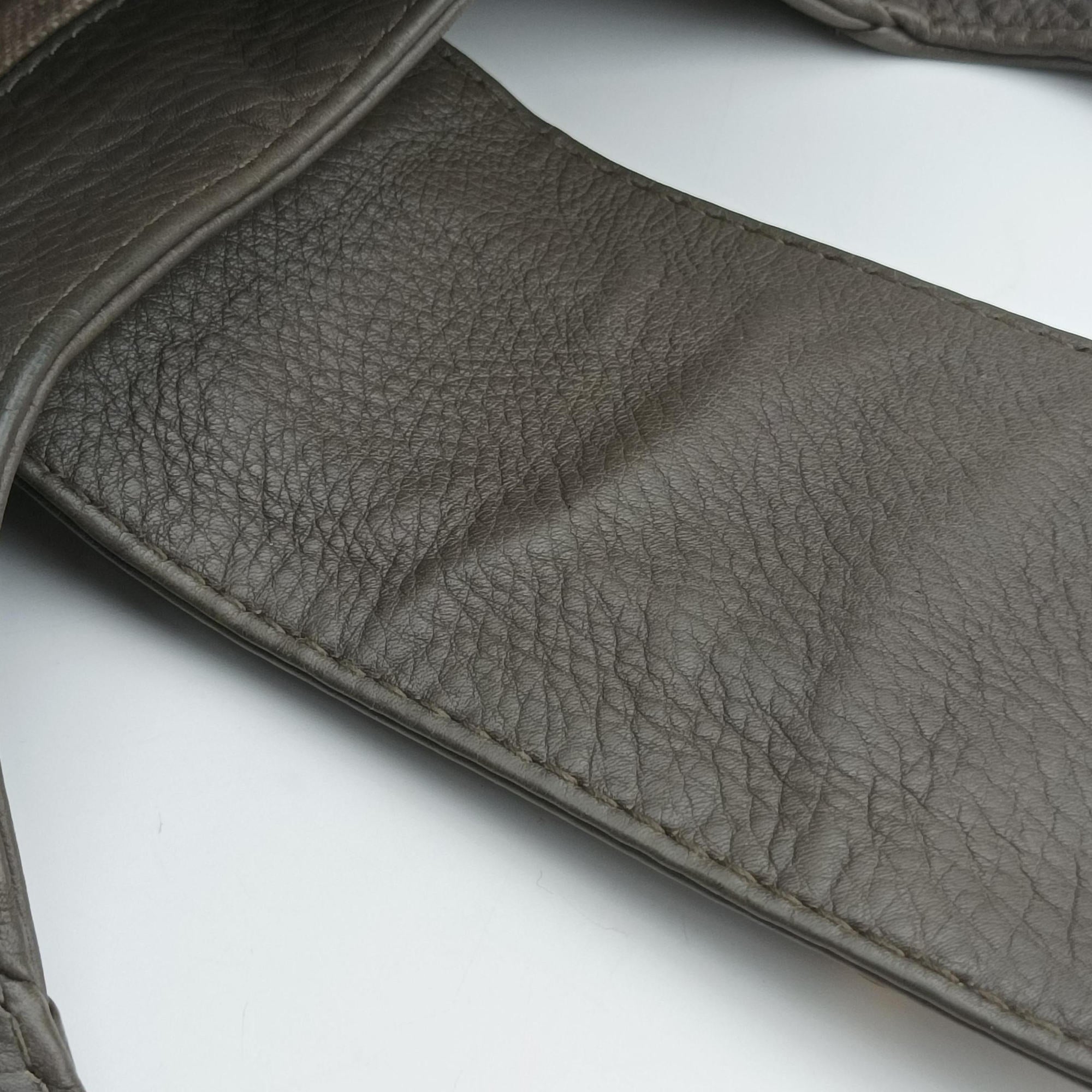 Pre-owned Gucci Greenwich Medium Grey Leather 268747 handbag | stylenewstar