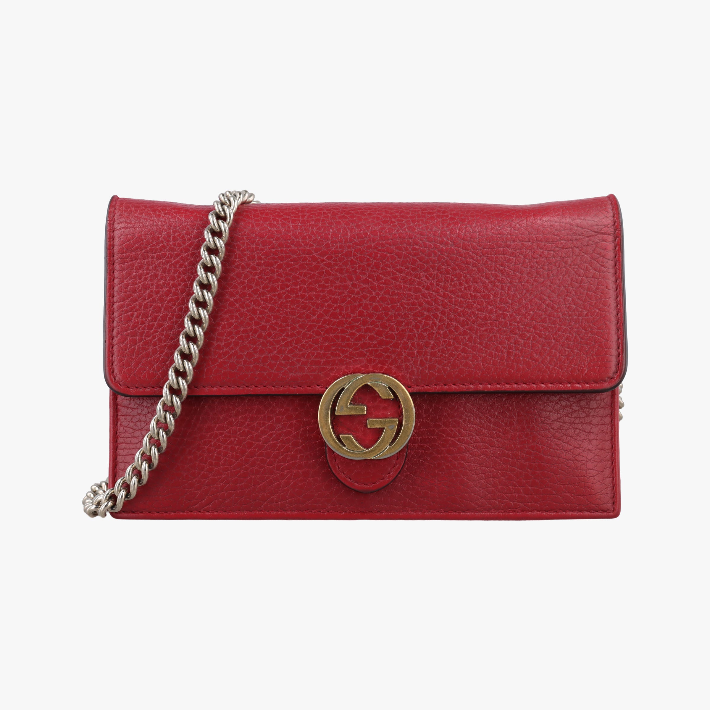 Pre-owned Gucci Interlocking G Red Leather 510314 shoulderbag | stylenewstar