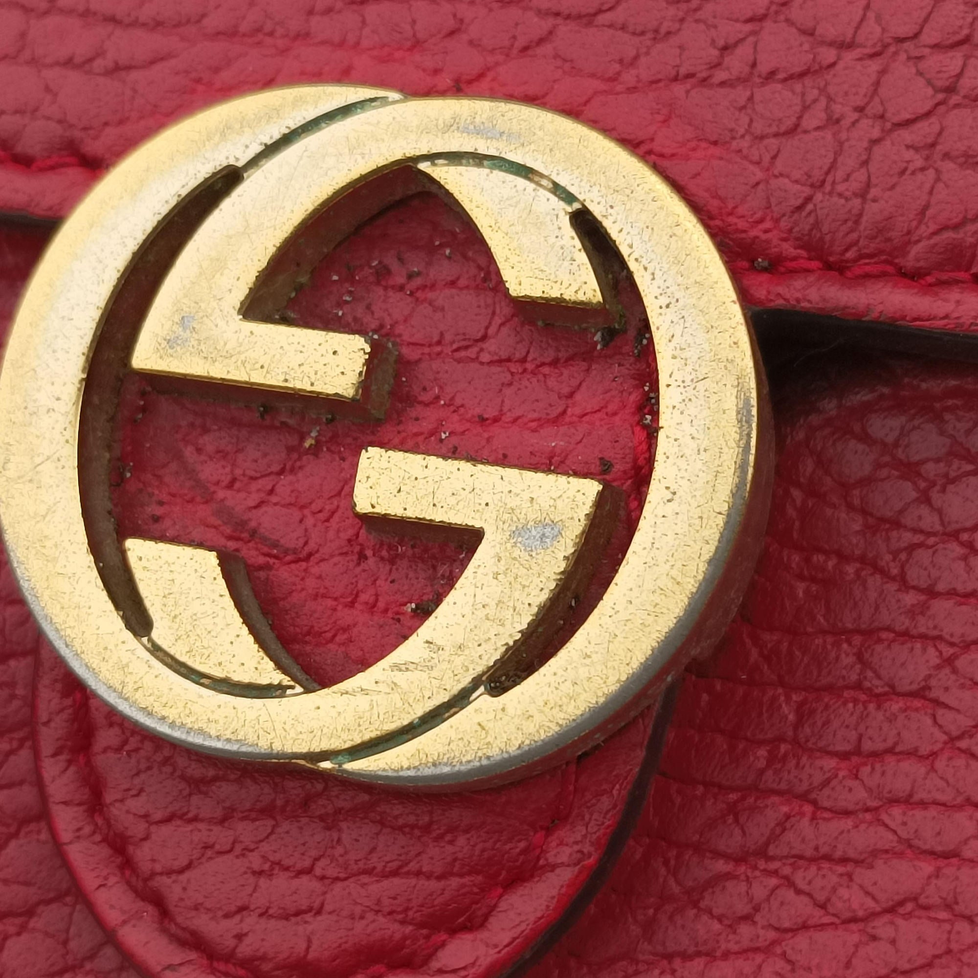 Pre-owned Gucci Interlocking G Red Leather 510314 shoulderbag | stylenewstar