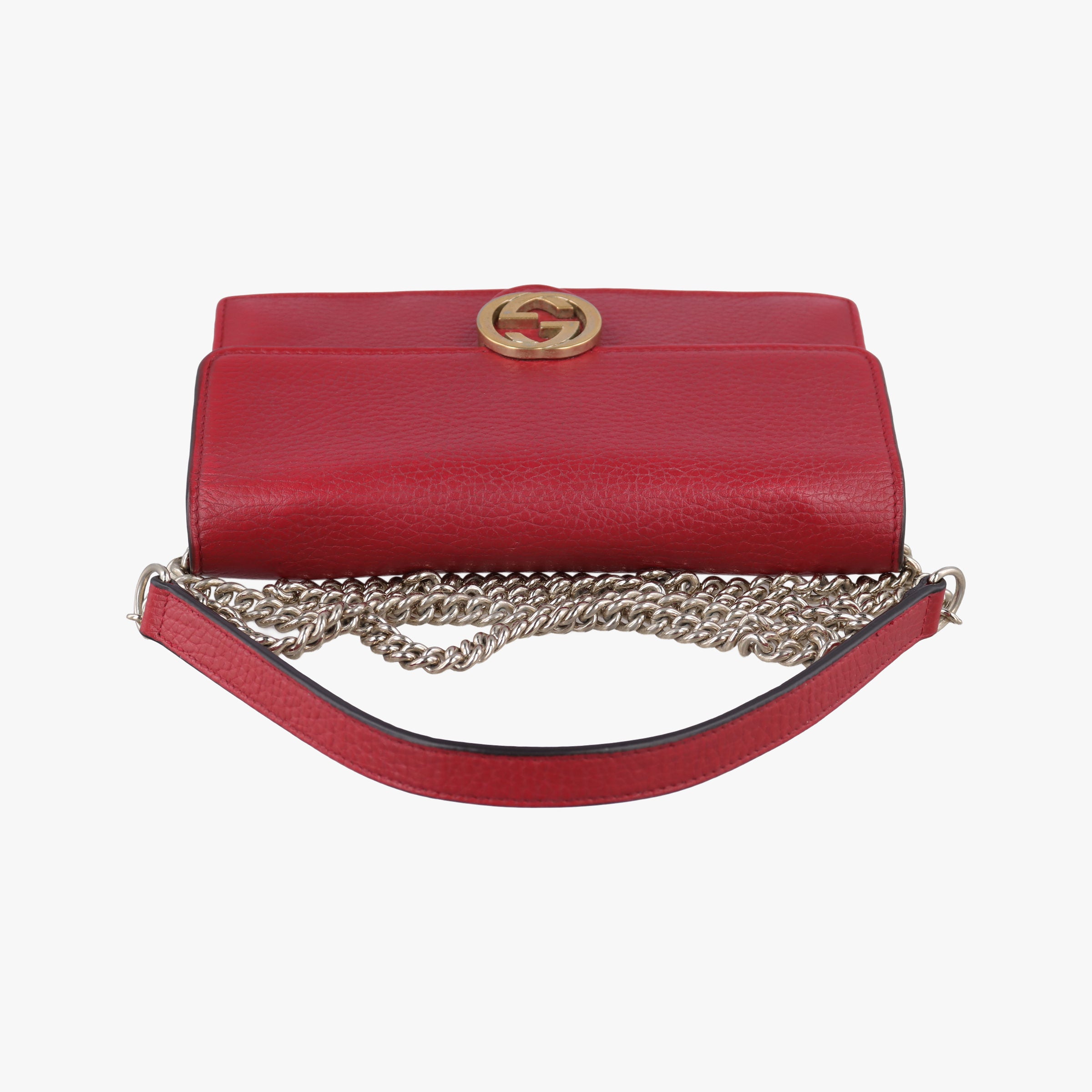 Pre-owned Gucci Interlocking G Red Leather 510314 shoulderbag | stylenewstar