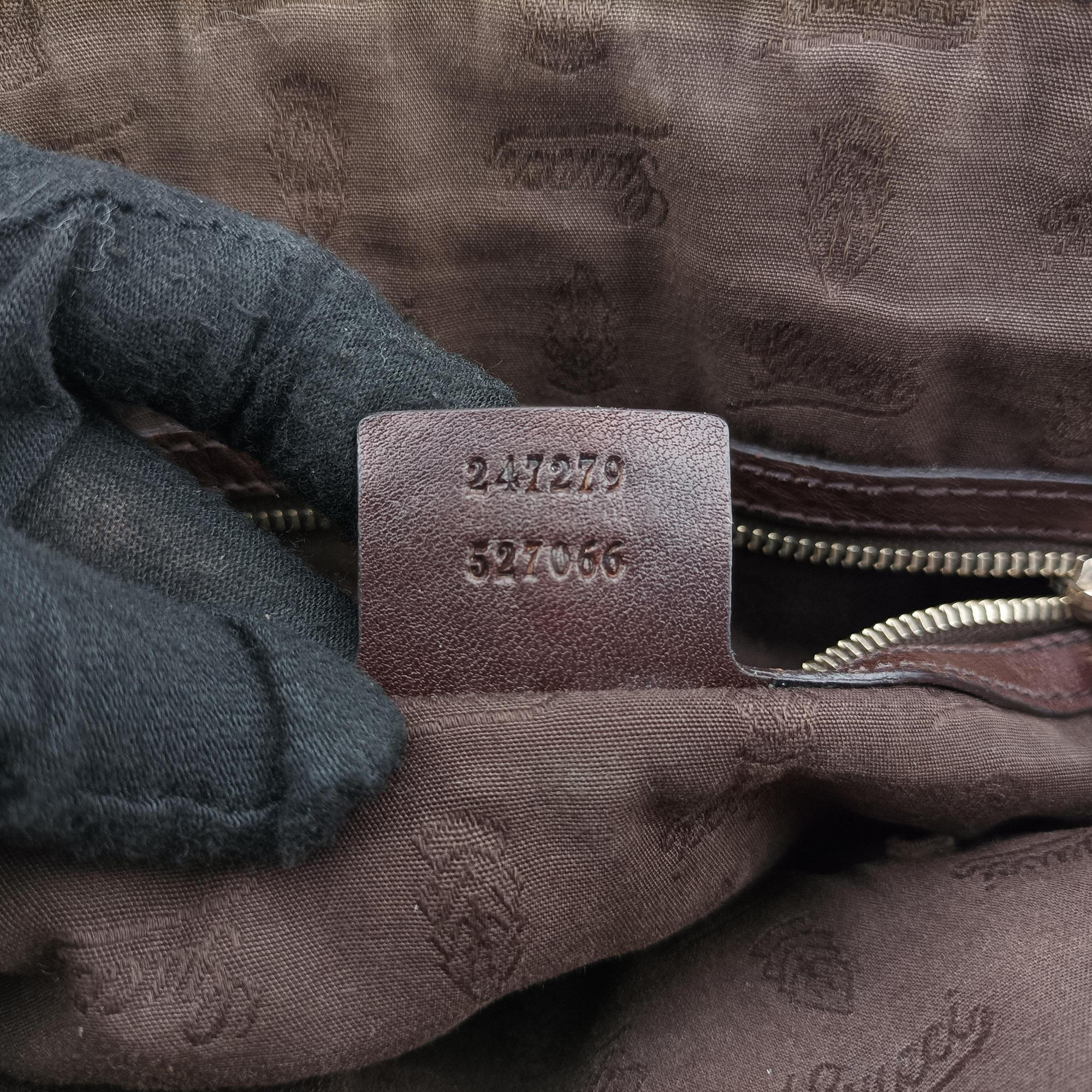 Pre-owned Gucci Guccissima Brown Leather×Canvas 247279 shoulderbag | stylenewstar