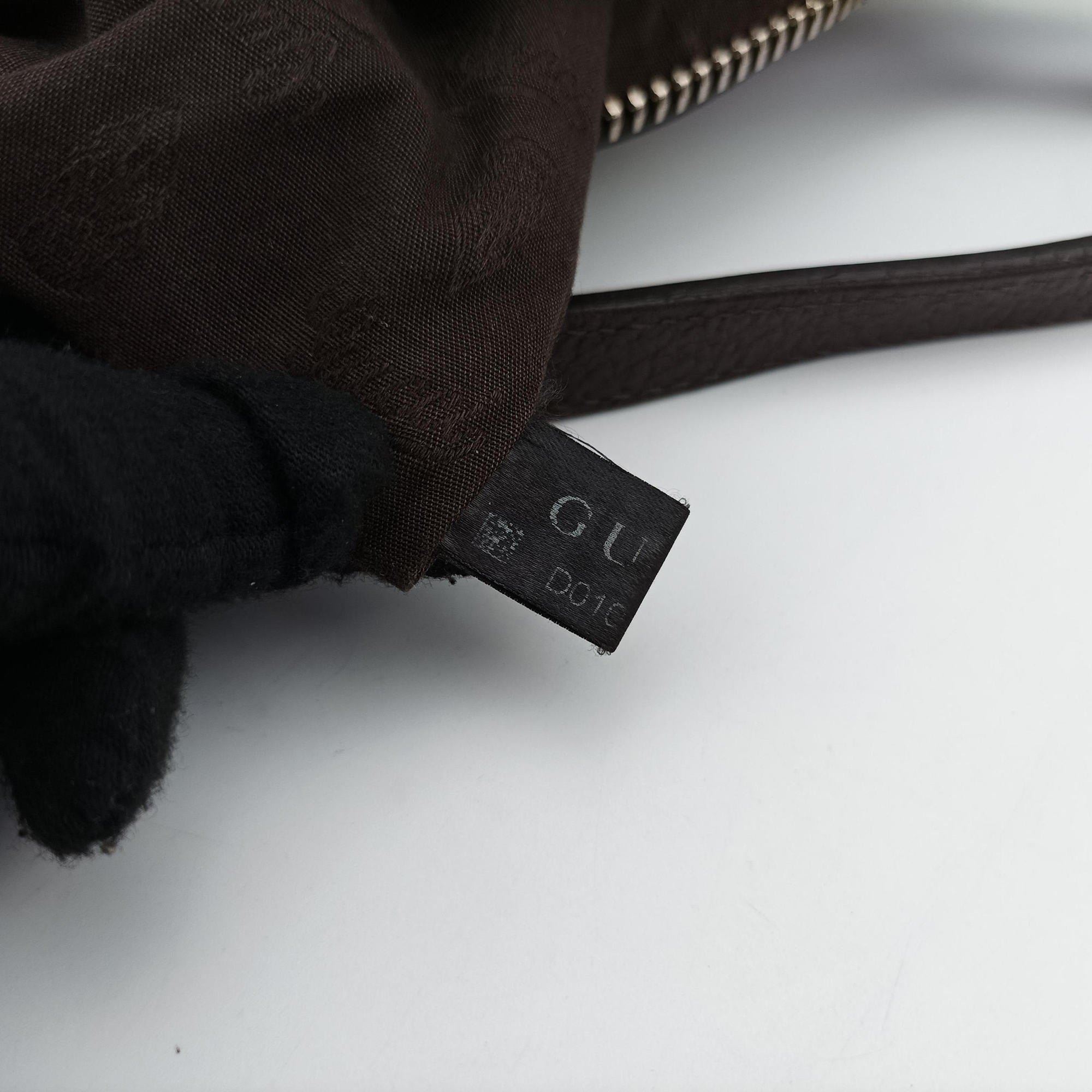 Pre-owned Gucci Guccissima Brown Leather×Canvas 247279 shoulderbag | stylenewstar