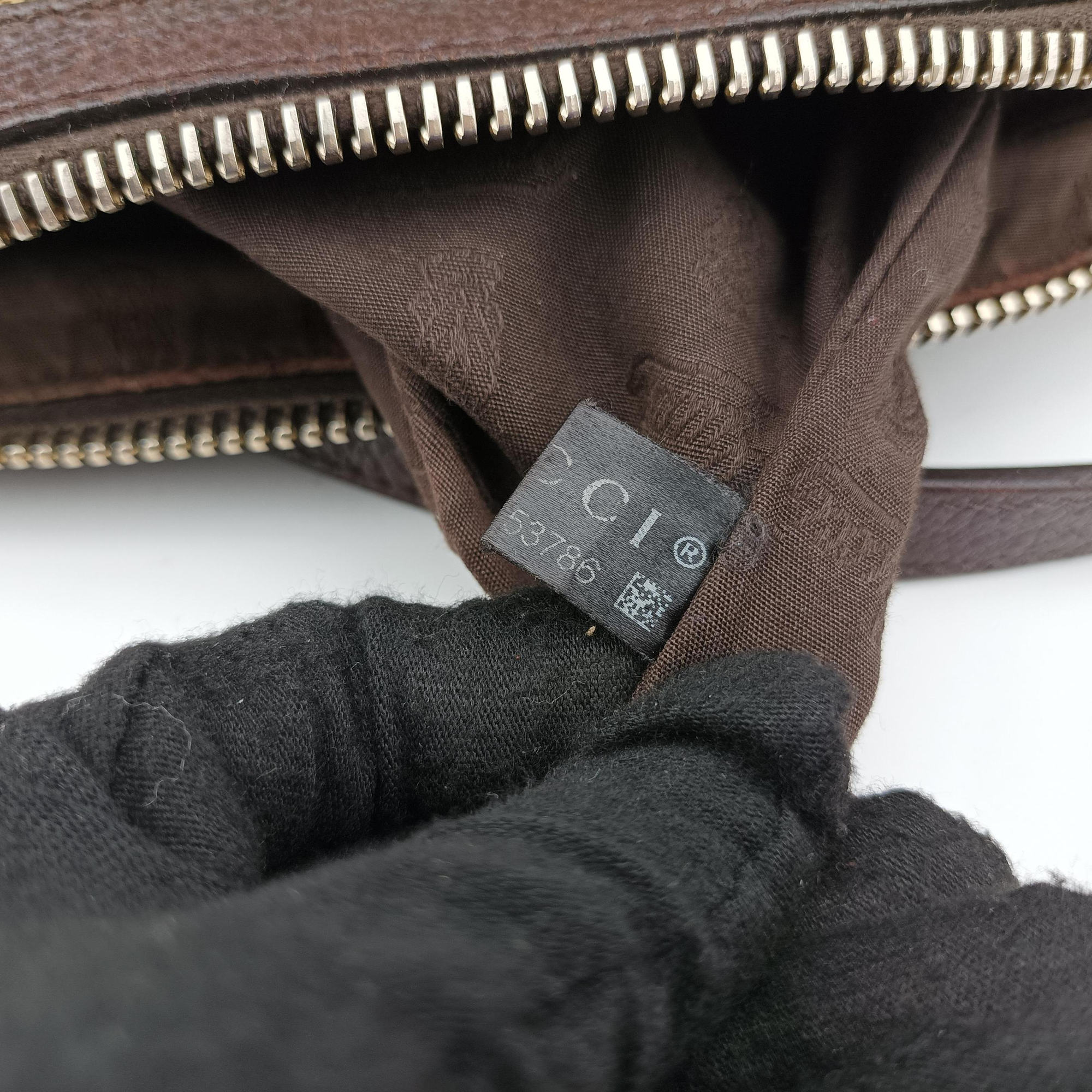 Pre-owned Gucci Guccissima Brown Leather×Canvas 247279 shoulderbag | stylenewstar