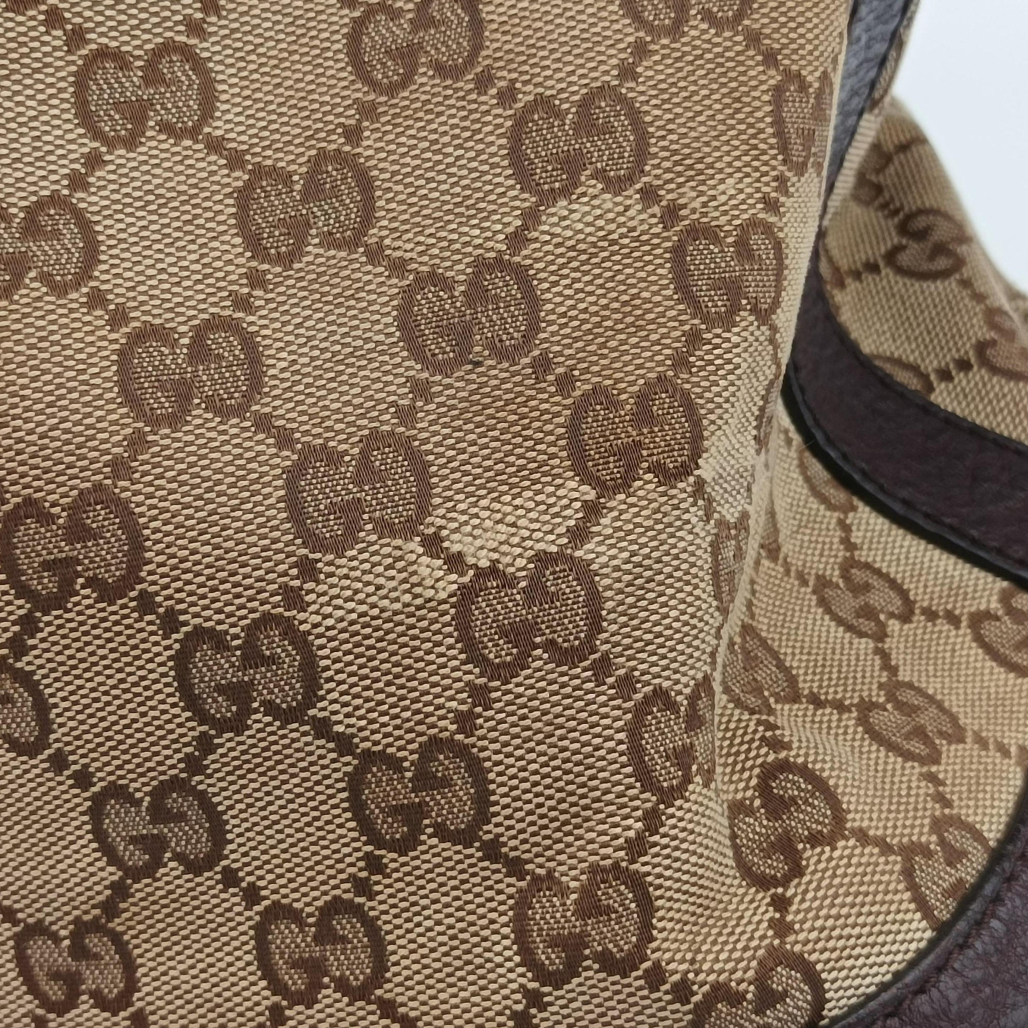 Pre-owned Gucci Guccissima Brown Leather×Canvas 247279 shoulderbag | stylenewstar