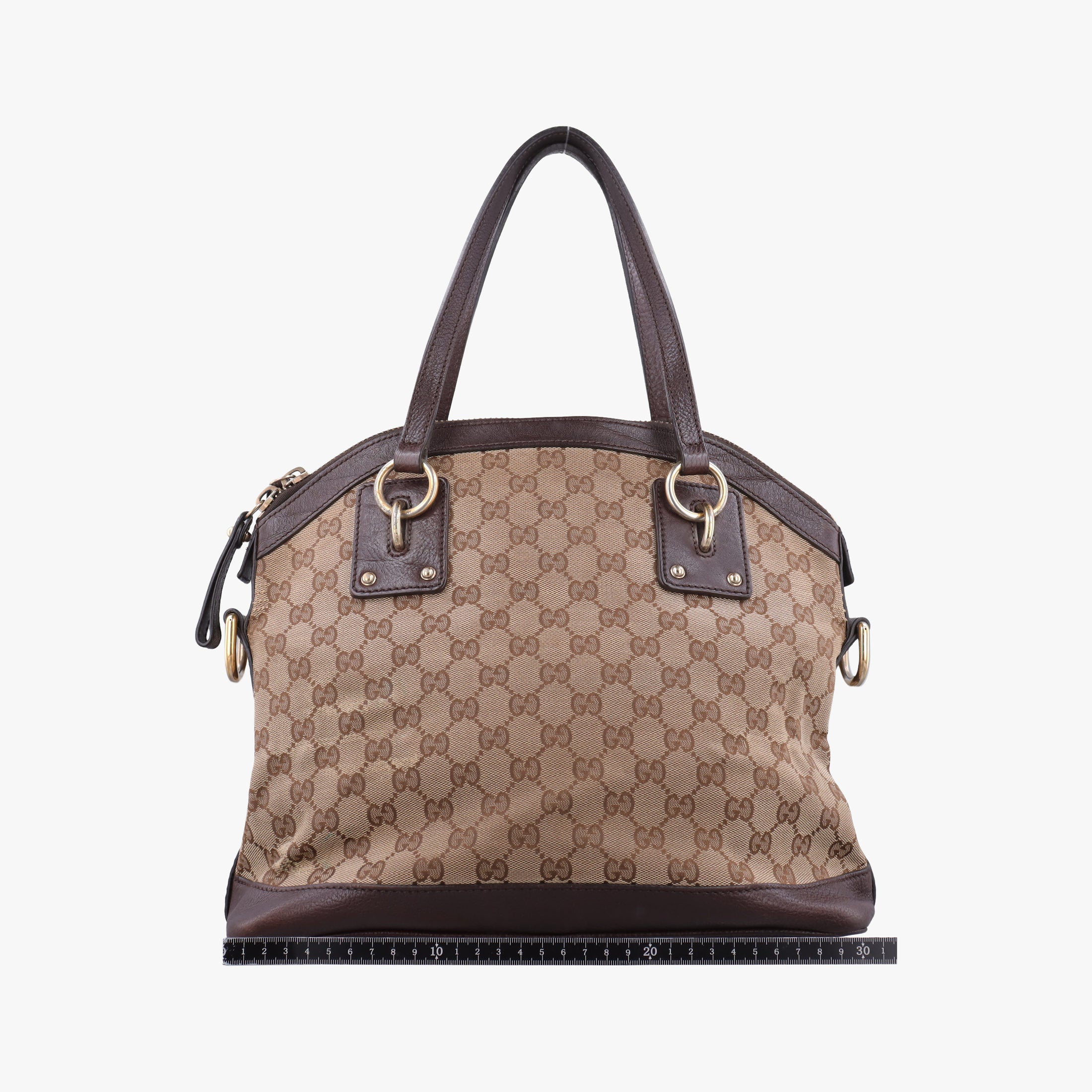 Pre-owned Gucci Guccissima Brown Leather×Canvas 247279 shoulderbag | stylenewstar