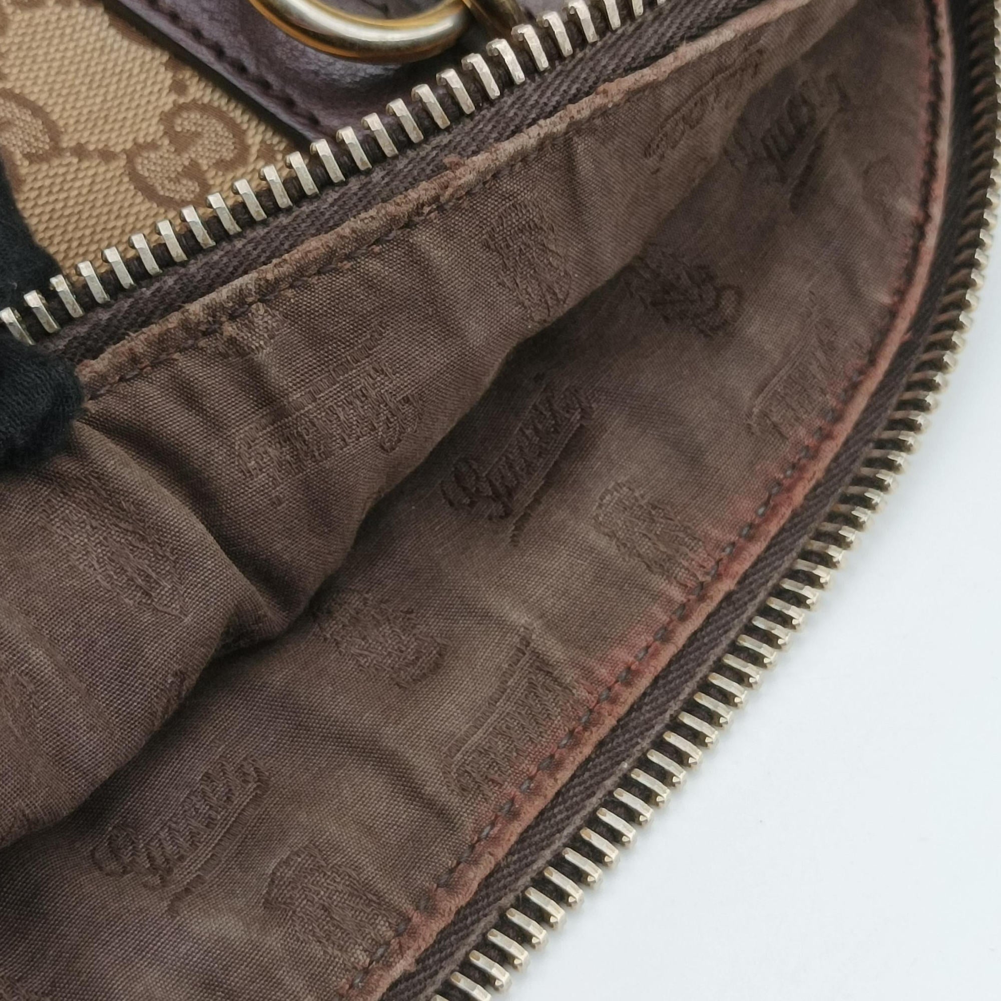 Pre-owned Gucci Guccissima Brown Leather×Canvas 247279 shoulderbag | stylenewstar