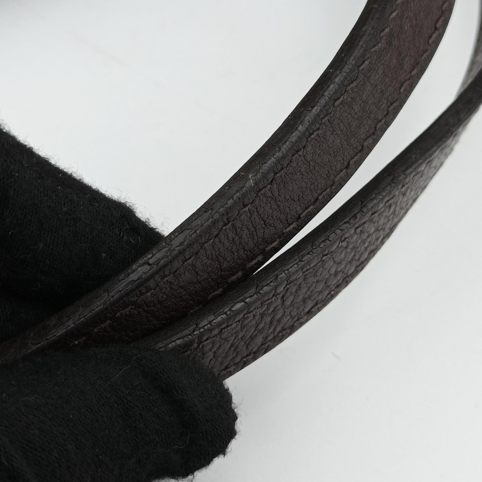 Pre-owned Gucci Guccissima Brown Leather×Canvas 247279 shoulderbag | stylenewstar