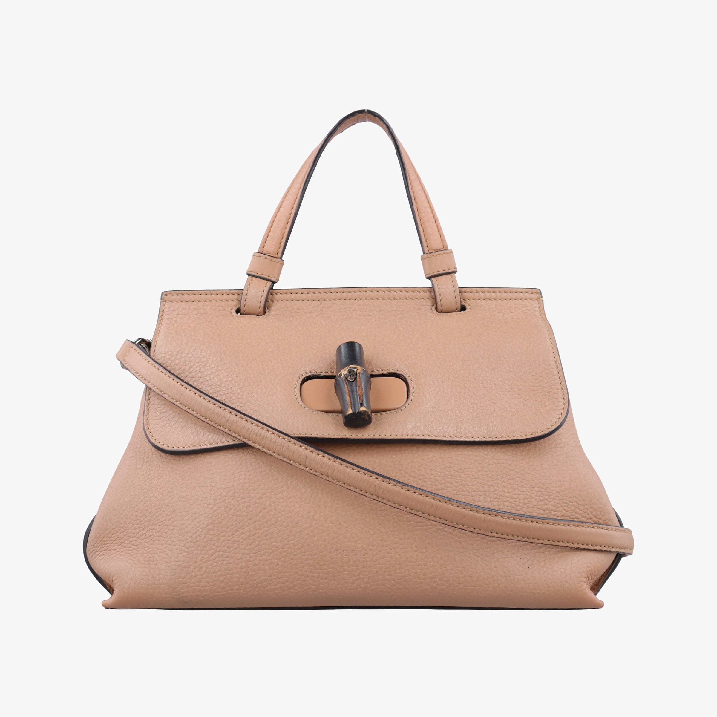 Pre-owned Gucci Bamboo Daily Camel Leather 370831 shoulderbag | stylenewstar