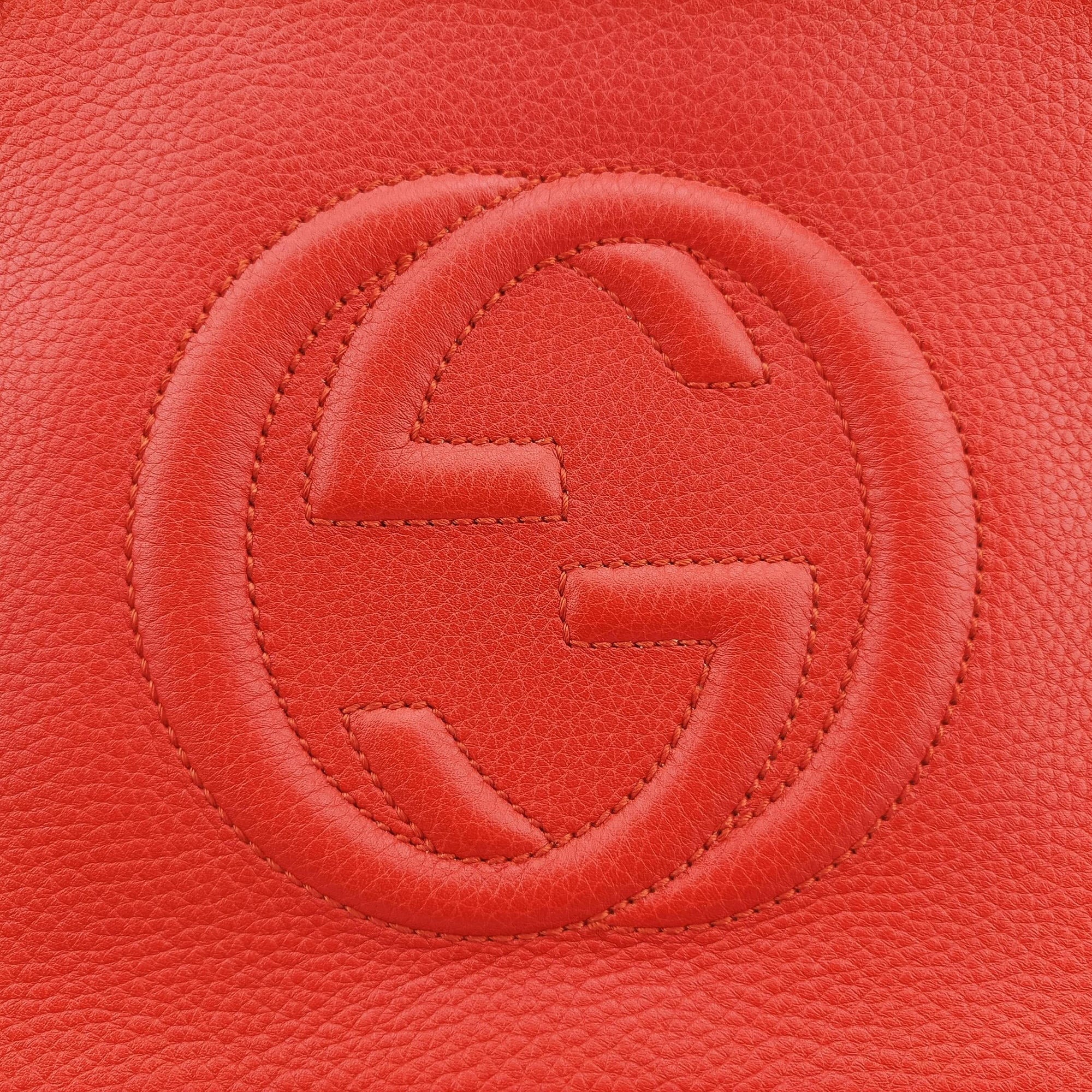 Pre-owned Gucci Soho Orange Leather 369176 shoulderbag | stylenewstar