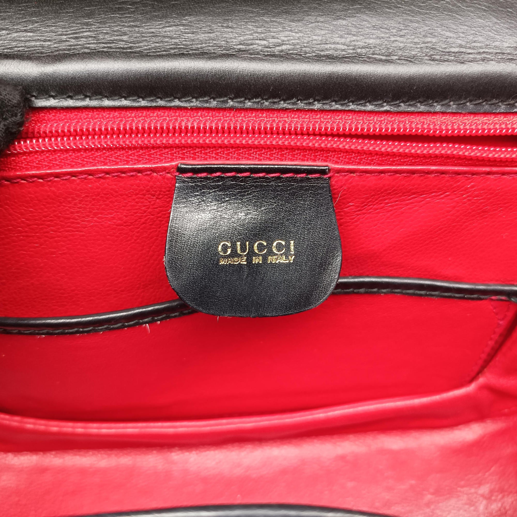 Vintage Gucci Bamboo Black Leather 000 46 handbag | stylenewstar