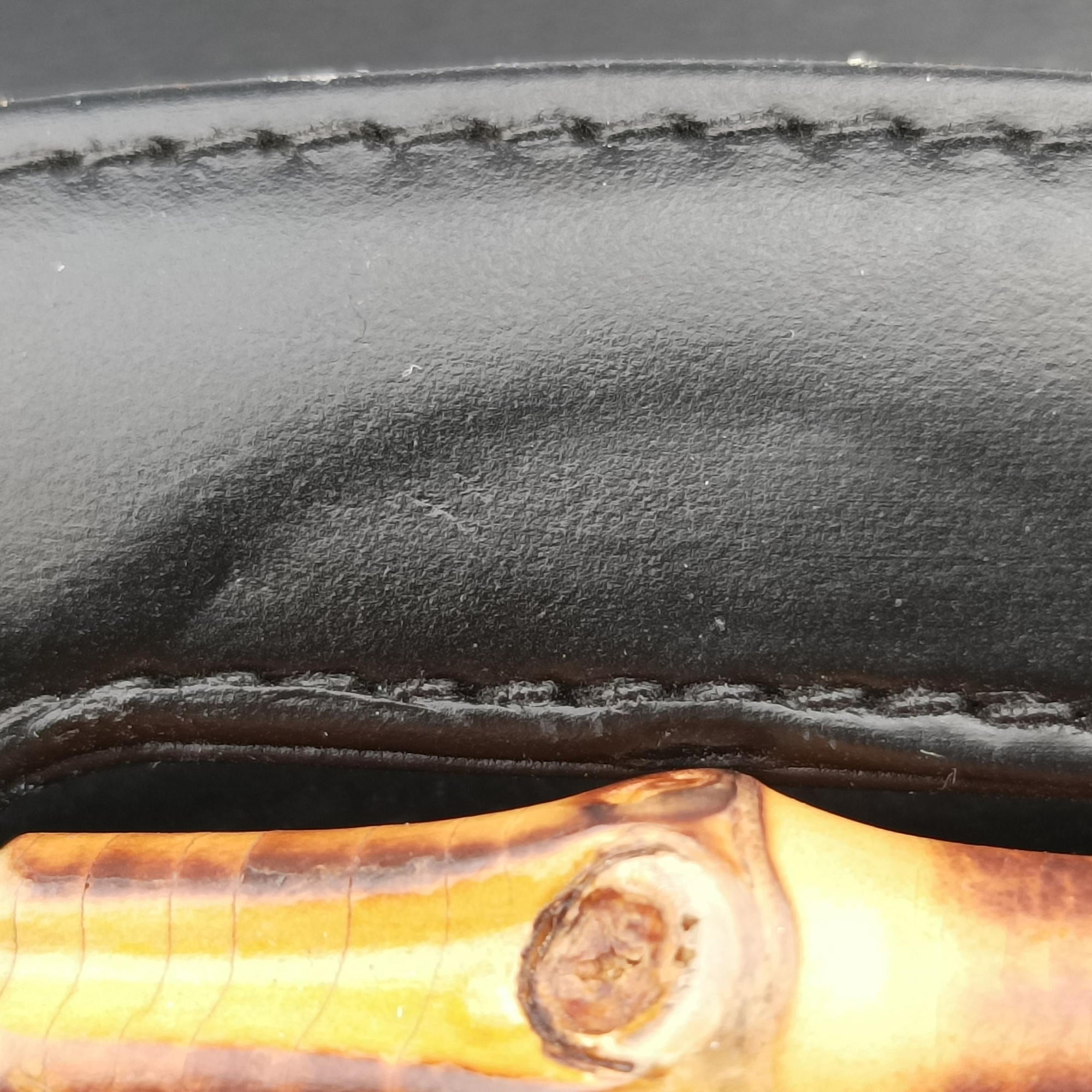 Vintage Gucci Bamboo Black Leather 000 46 handbag | stylenewstar