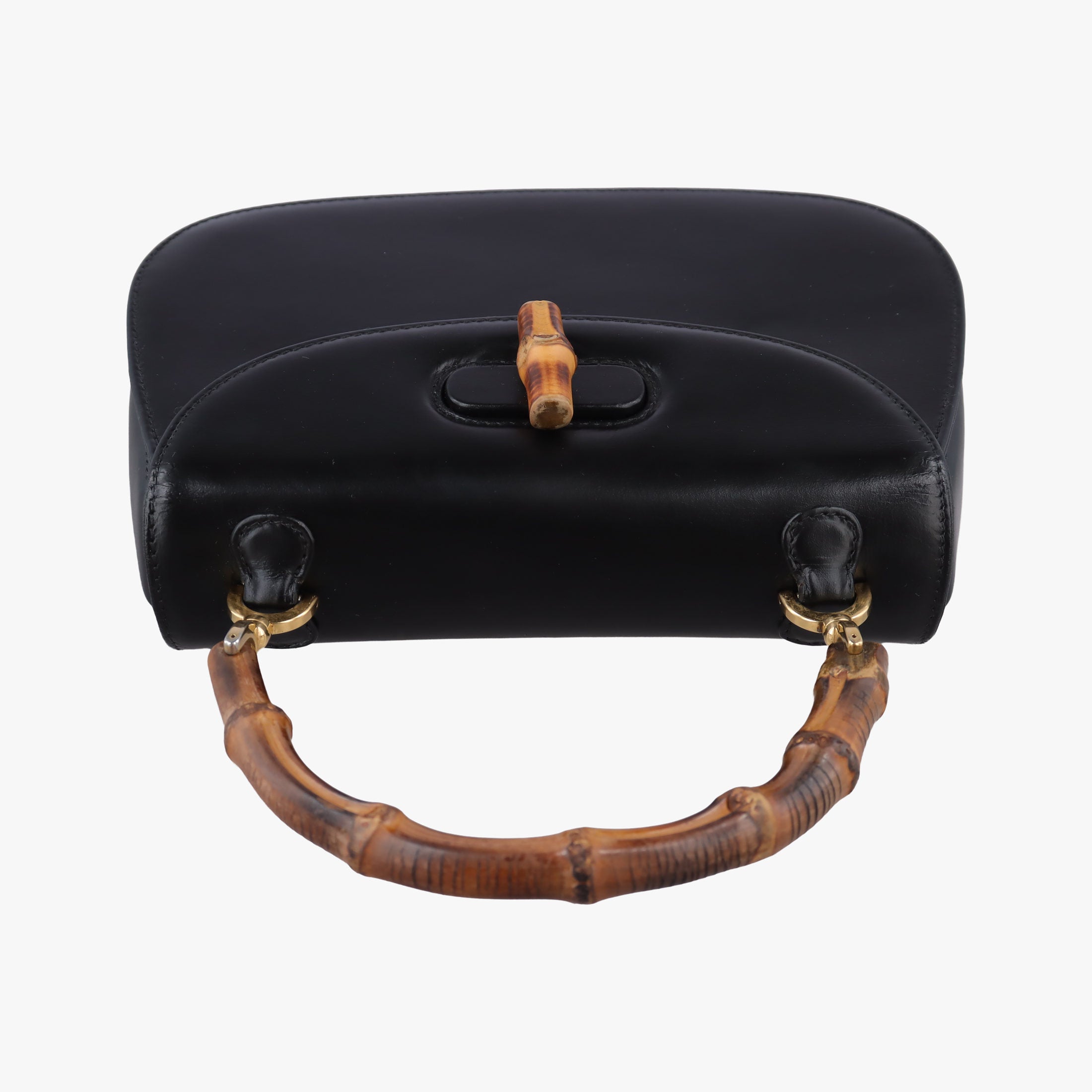 Vintage Gucci Bamboo Black Leather 000 46 handbag | stylenewstar