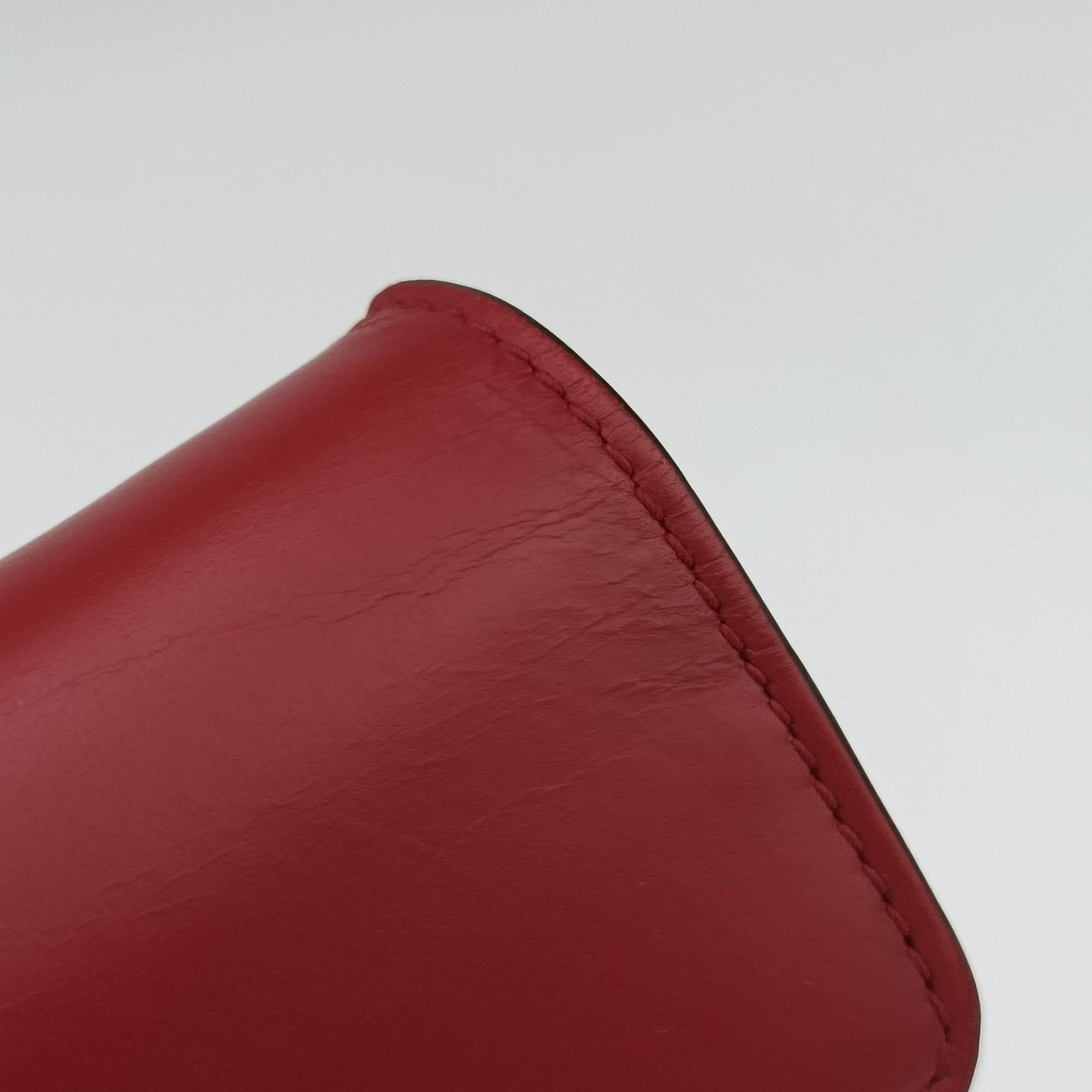 Pre-owned Gucci GG Marmont Red Leather 401232 shoulderbag | stylenewstar