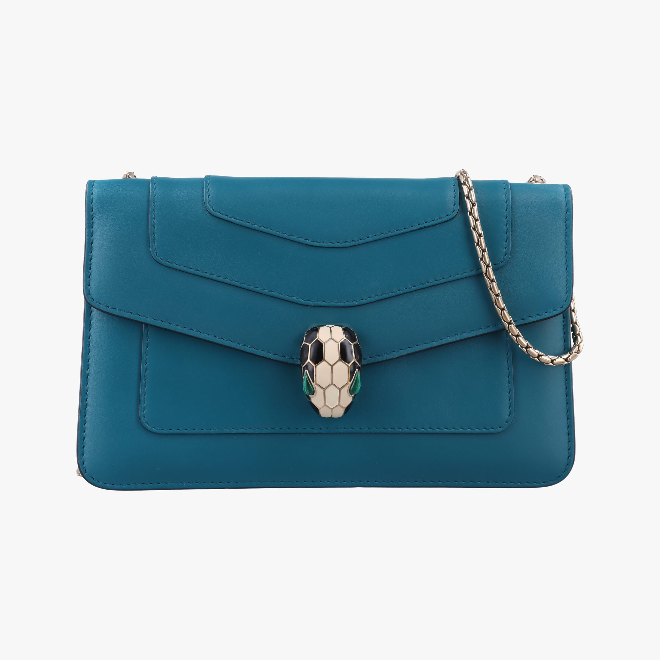 Pre-owned Bvlgari SERPENTI FOREVER Blue Leather  shoulderbag | stylenewstar