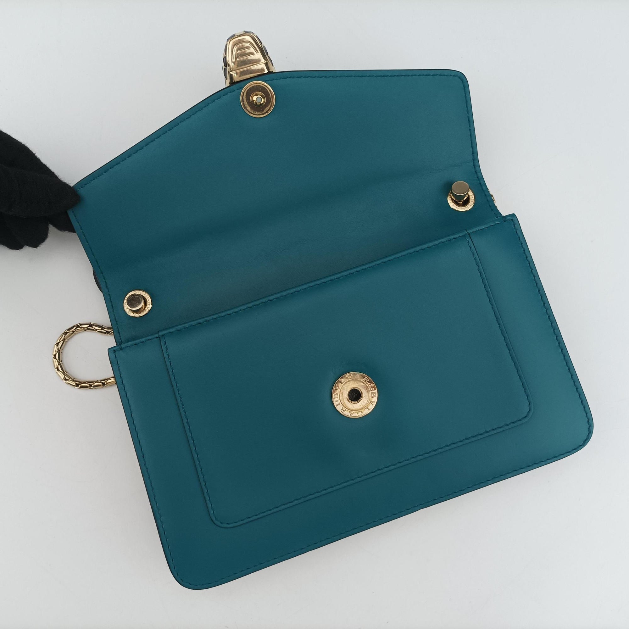 Pre-owned Bvlgari SERPENTI FOREVER Blue Leather  shoulderbag | stylenewstar