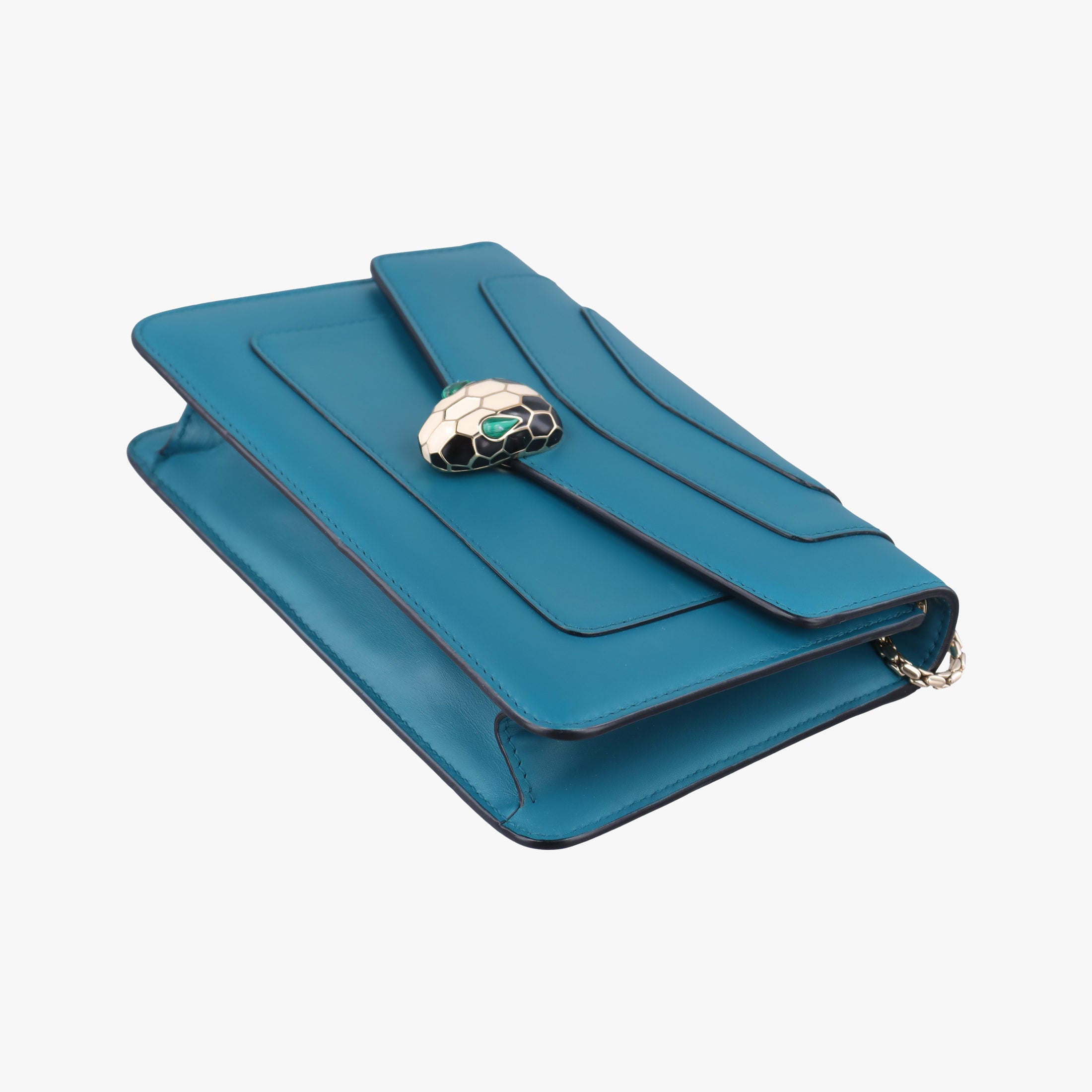 Pre-owned Bvlgari SERPENTI FOREVER Blue Leather  shoulderbag | stylenewstar