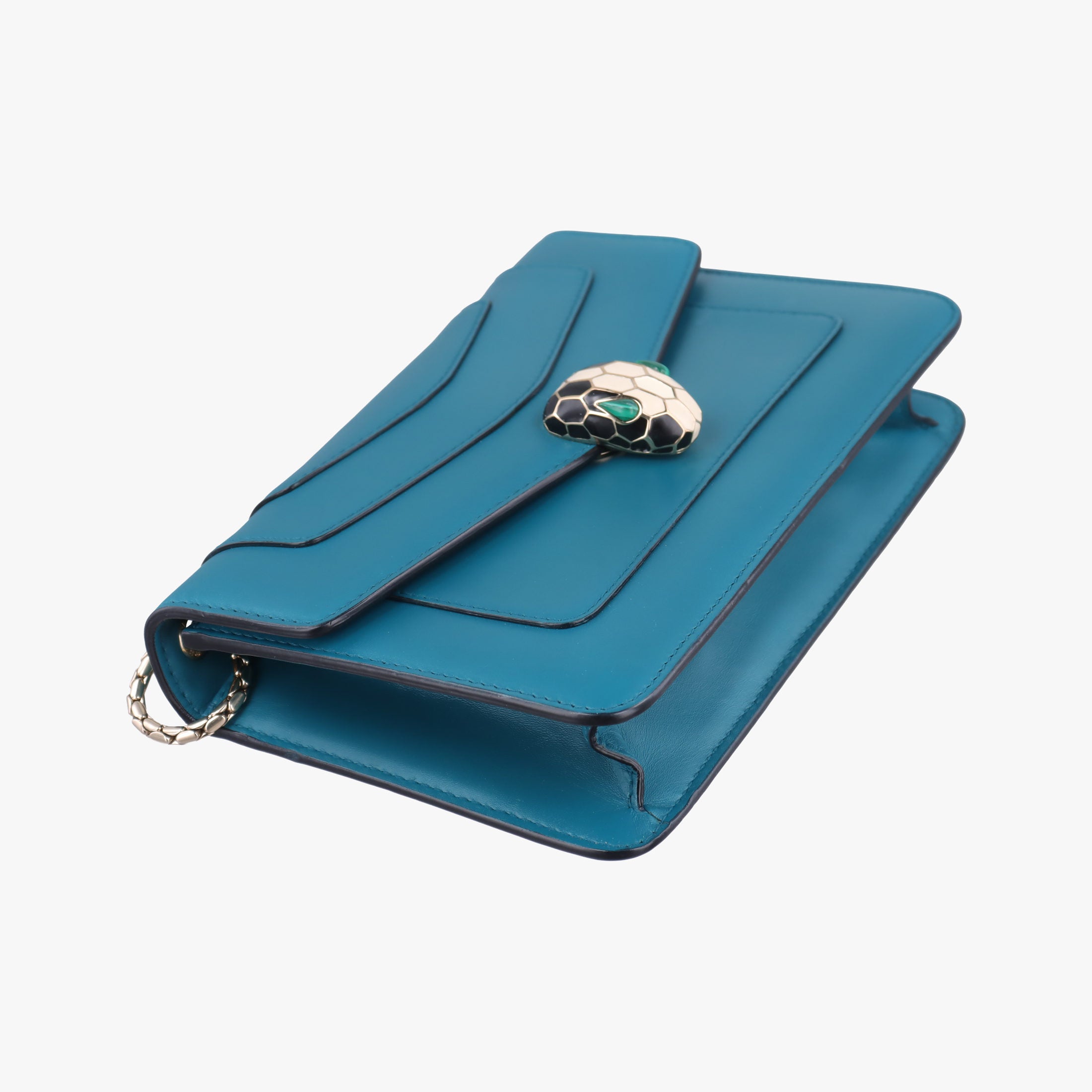 Pre-owned Bvlgari SERPENTI FOREVER Blue Leather  shoulderbag | stylenewstar