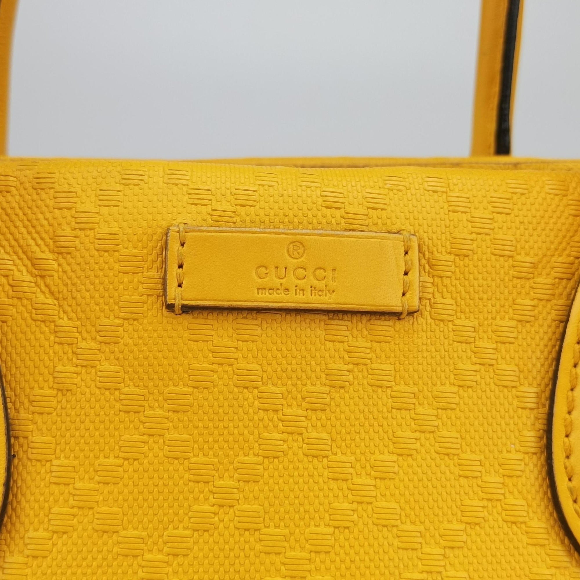 Pre-owned Gucci Bright Diamante Yellow Leather 354332 handbag | stylenewstar