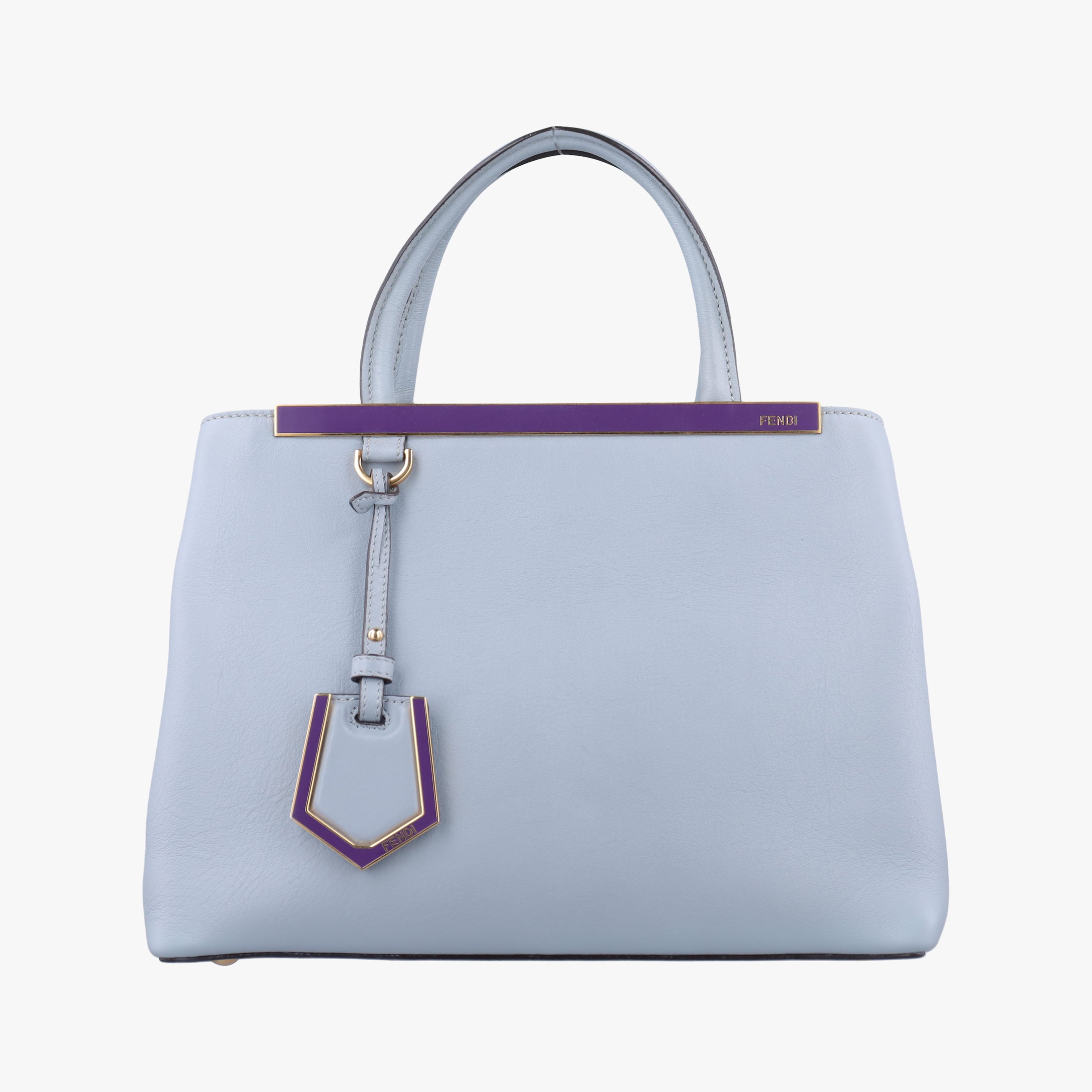 Secondhand Fendi Petite 2 JOURS Bluegray leather 8BH253 handbag | stylenewstar