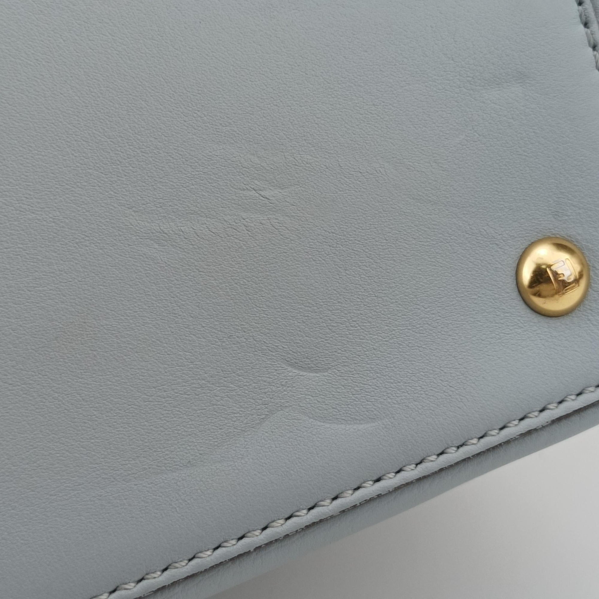 Secondhand Fendi Petite 2 JOURS Bluegray leather 8BH253 handbag | stylenewstar