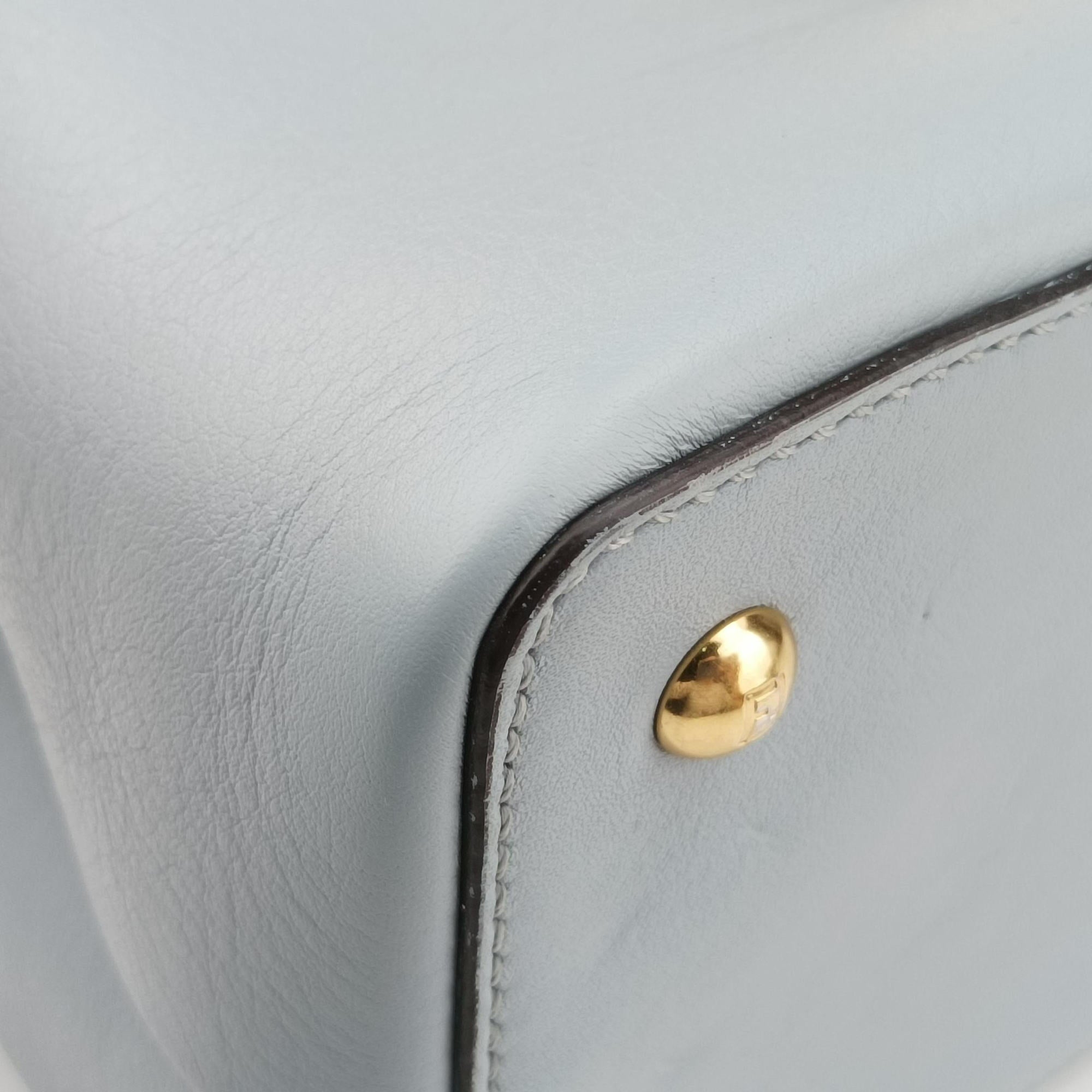 Secondhand Fendi Petite 2 JOURS Bluegray leather 8BH253 handbag | stylenewstar