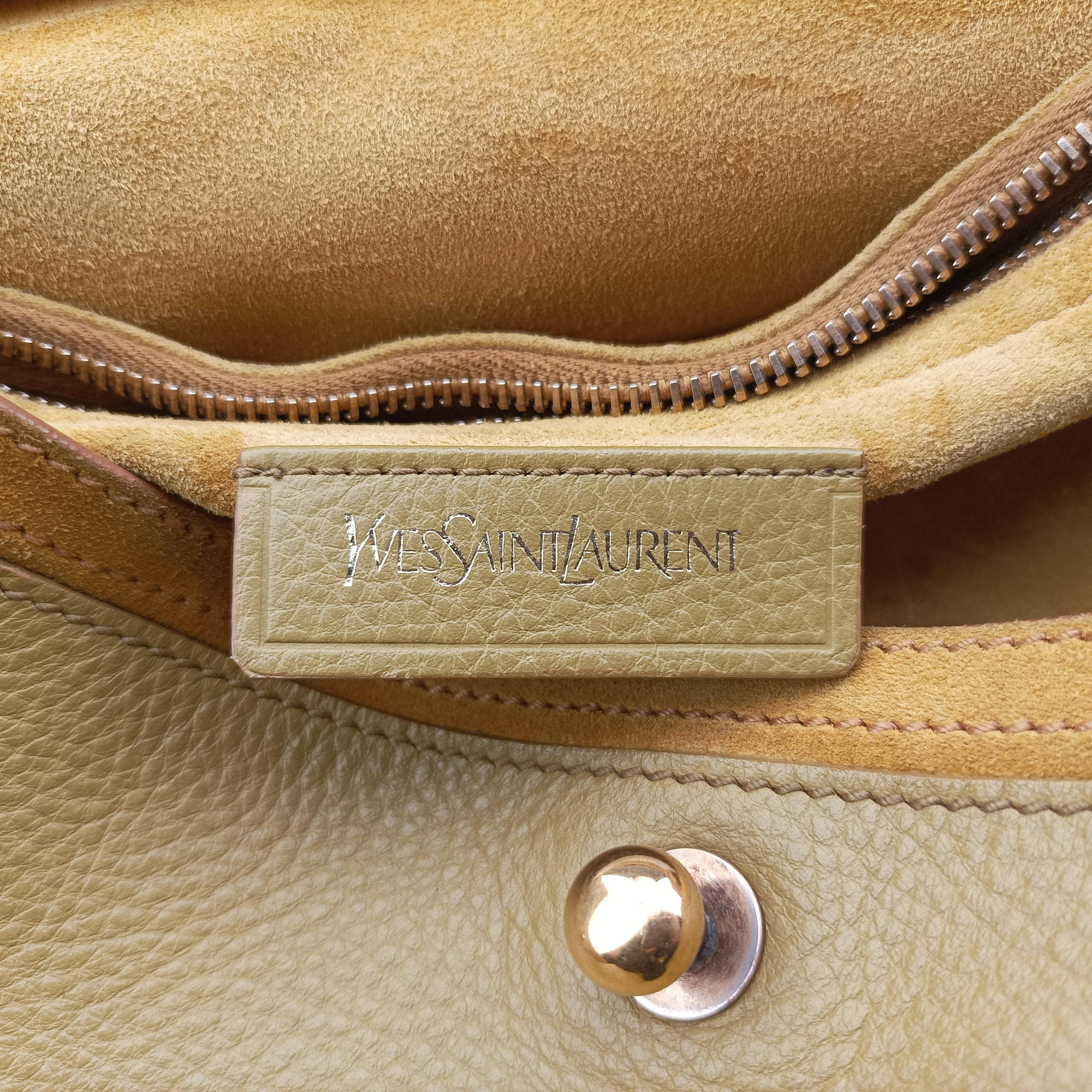 Pre-owned Yves Saint Laurent Muse Two Blue x beige×brown Leather 197149 shoulderbag | stylenewstar