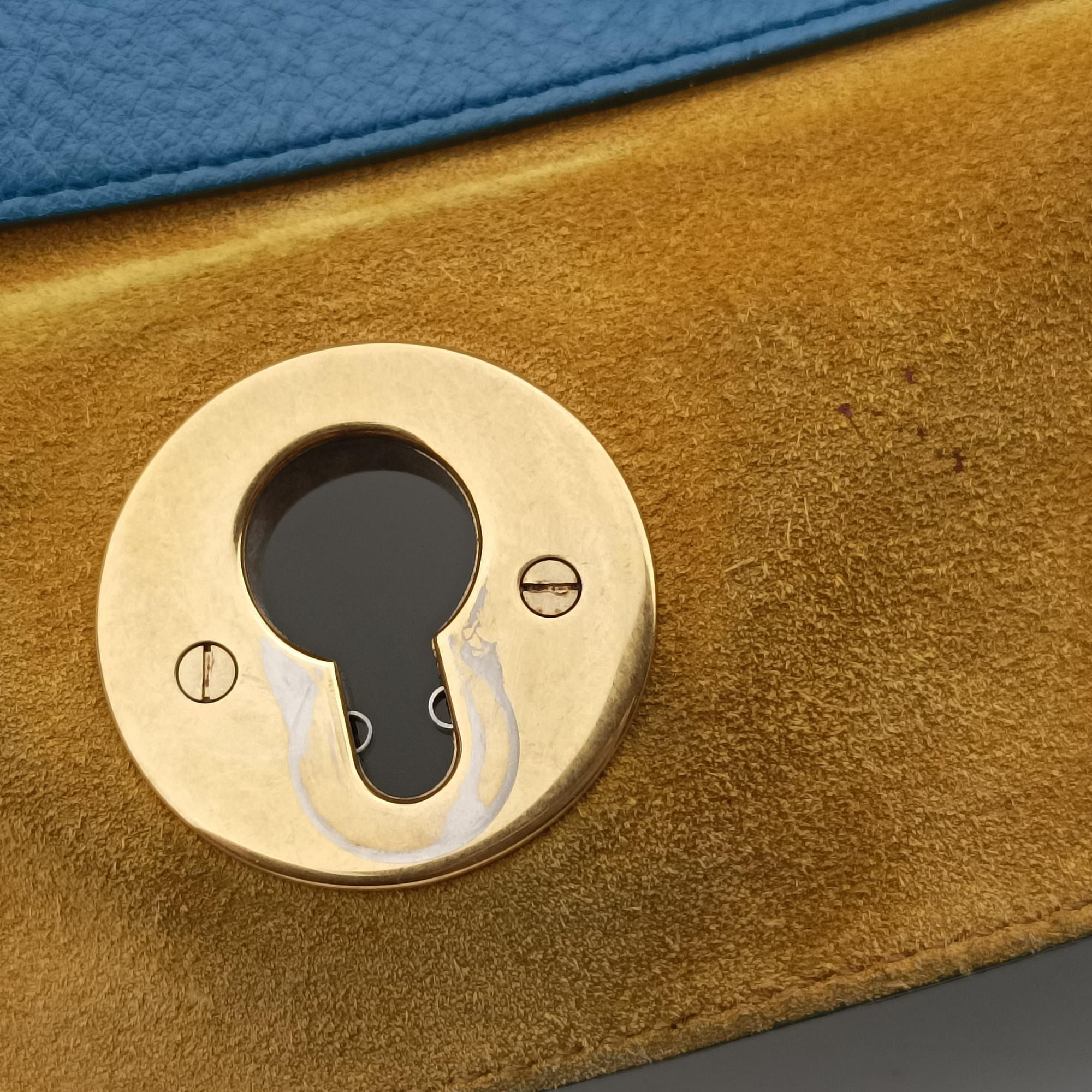 Pre-owned Yves Saint Laurent Muse Two Blue x beige×brown Leather 197149 shoulderbag | stylenewstar