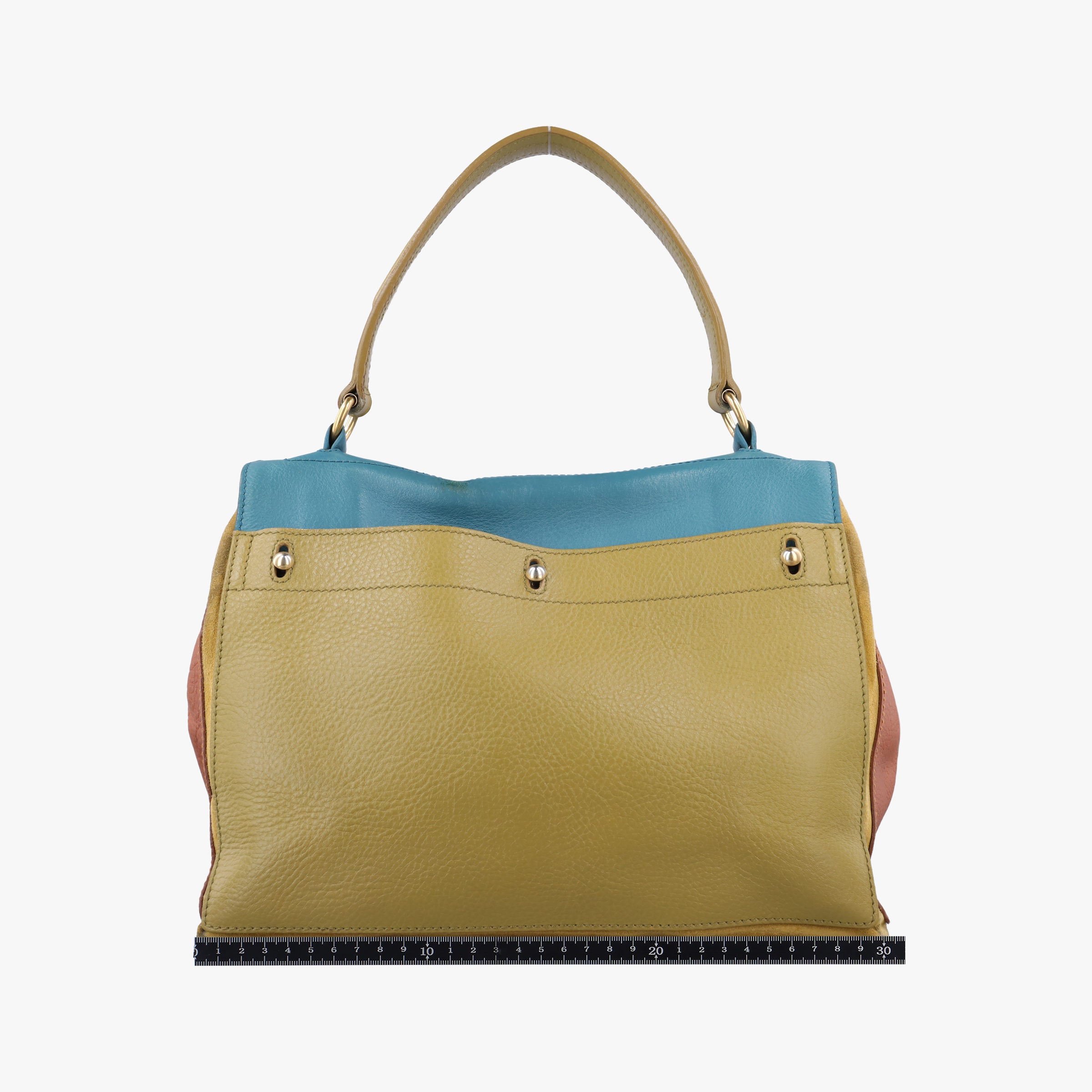 Pre-owned Yves Saint Laurent Muse Two Blue x beige×brown Leather 197149 shoulderbag | stylenewstar