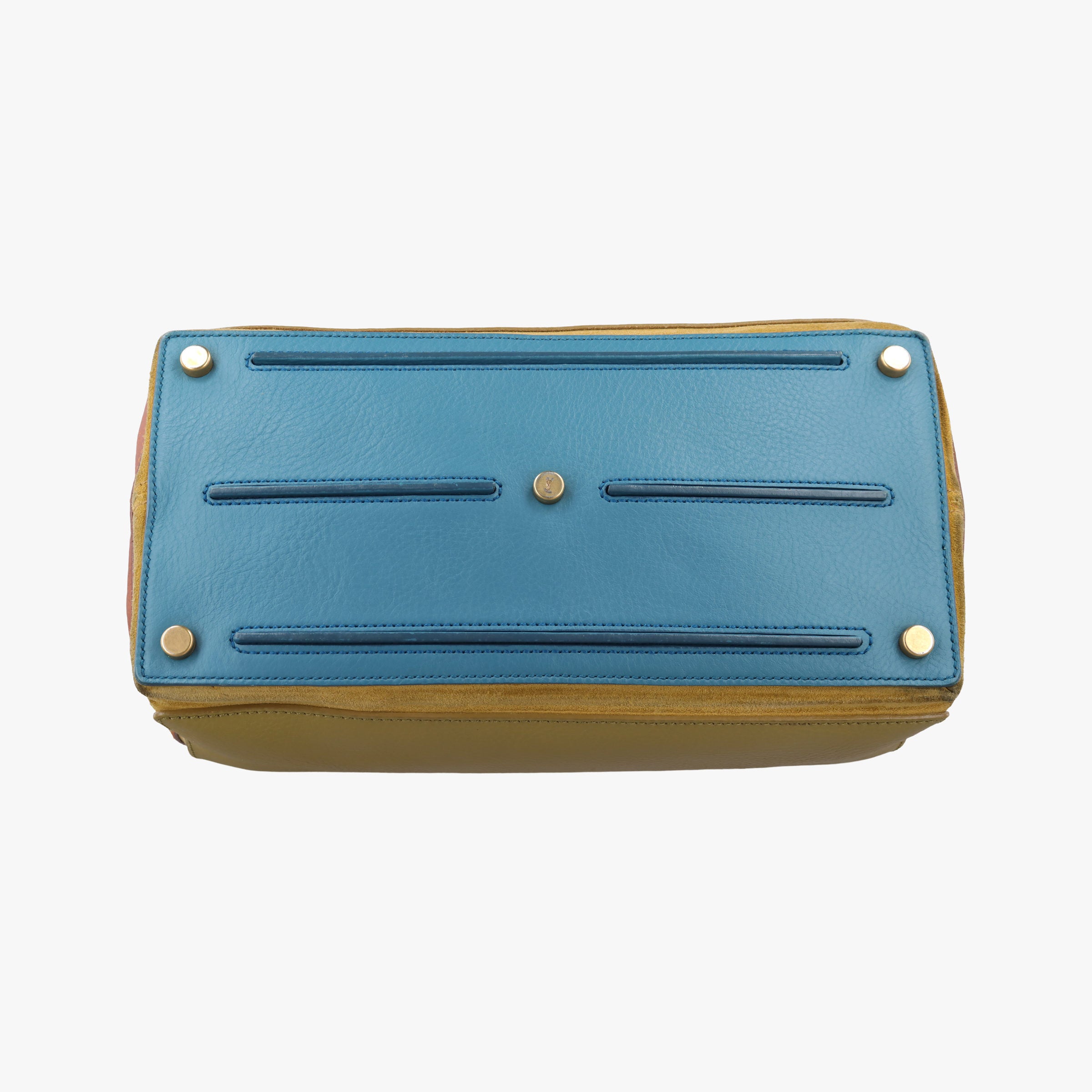 Pre-owned Yves Saint Laurent Muse Two Blue x beige×brown Leather 197149 shoulderbag | stylenewstar