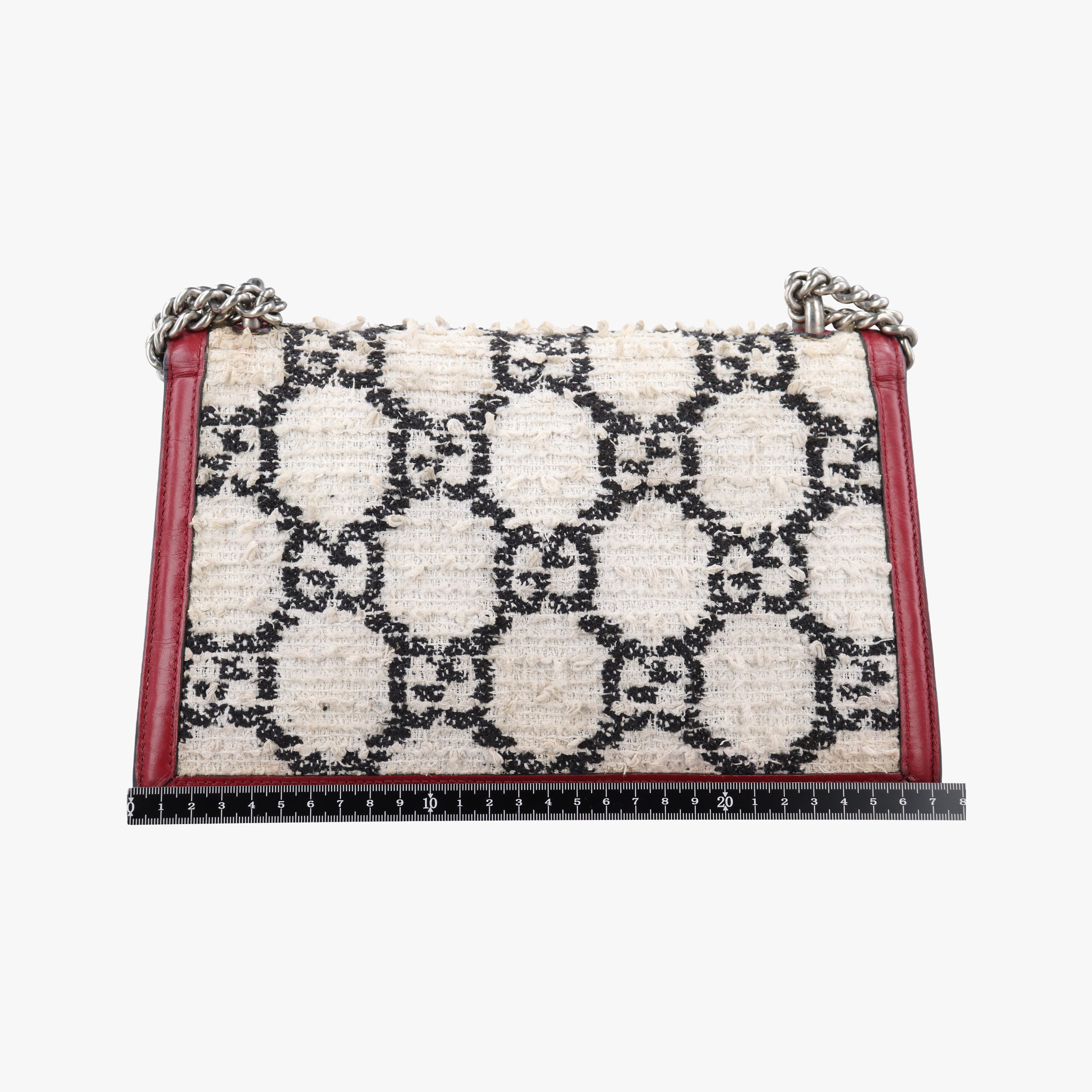 Pre-owned Gucci Dionysus Ivory × Red × Black Tweed×Leather 400249 shoulderbag | stylenewstar