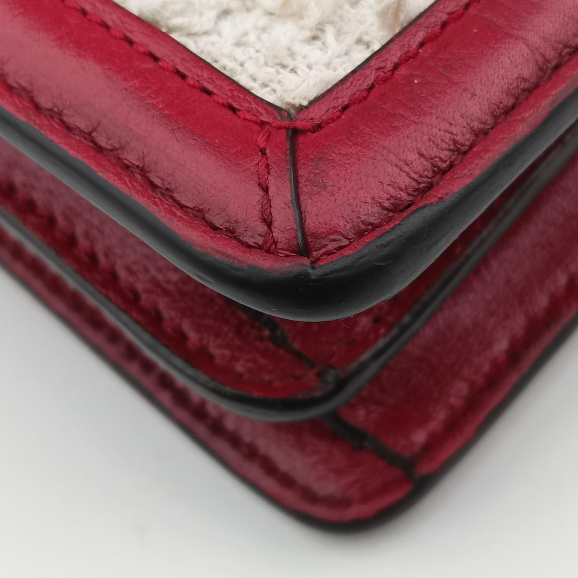 Pre-owned Gucci Dionysus Ivory × Red × Black Tweed×Leather 400249 shoulderbag | stylenewstar
