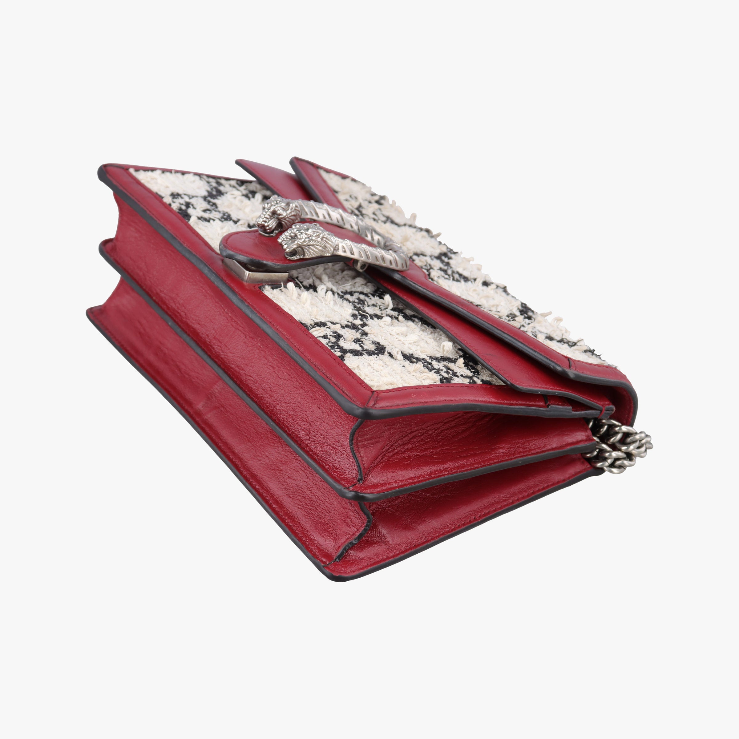 Pre-owned Gucci Dionysus Ivory × Red × Black Tweed×Leather 400249 shoulderbag | stylenewstar
