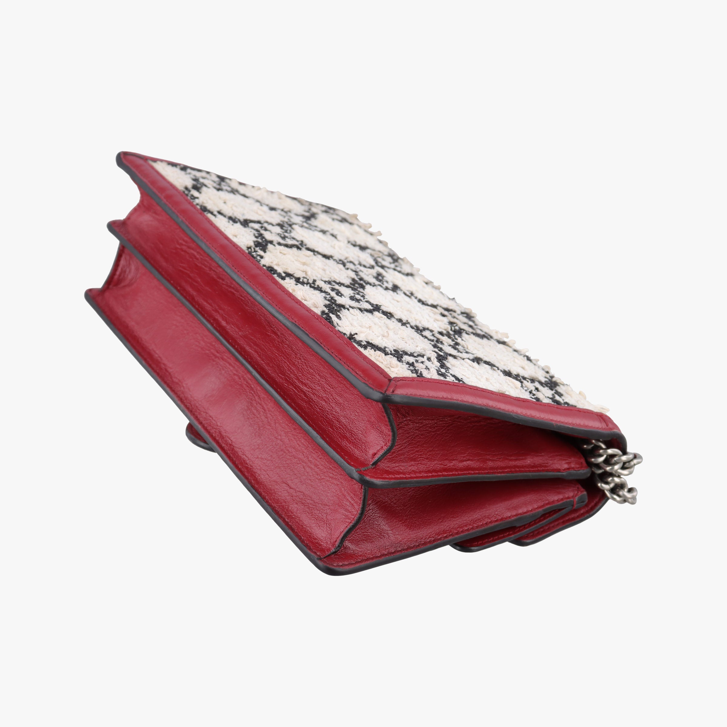 Pre-owned Gucci Dionysus Ivory × Red × Black Tweed×Leather 400249 shoulderbag | stylenewstar