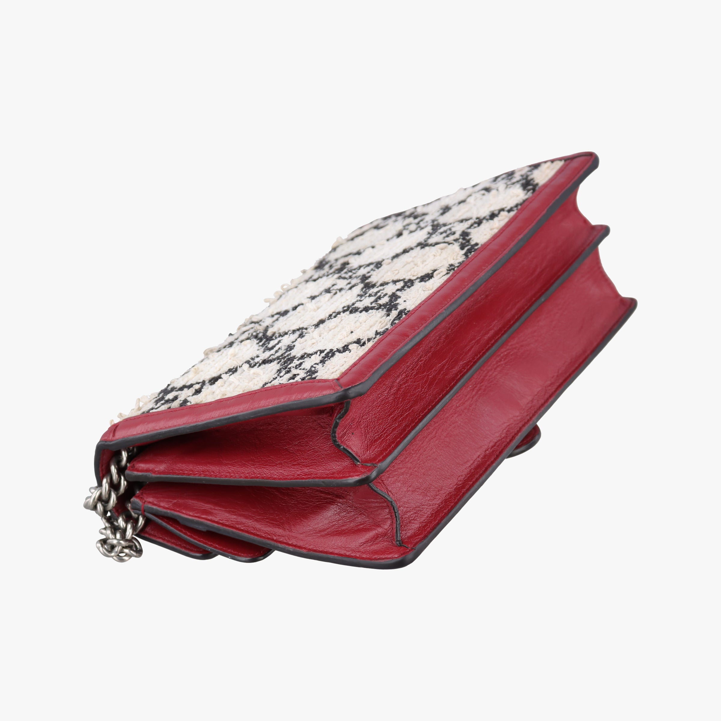Pre-owned Gucci Dionysus Ivory × Red × Black Tweed×Leather 400249 shoulderbag | stylenewstar