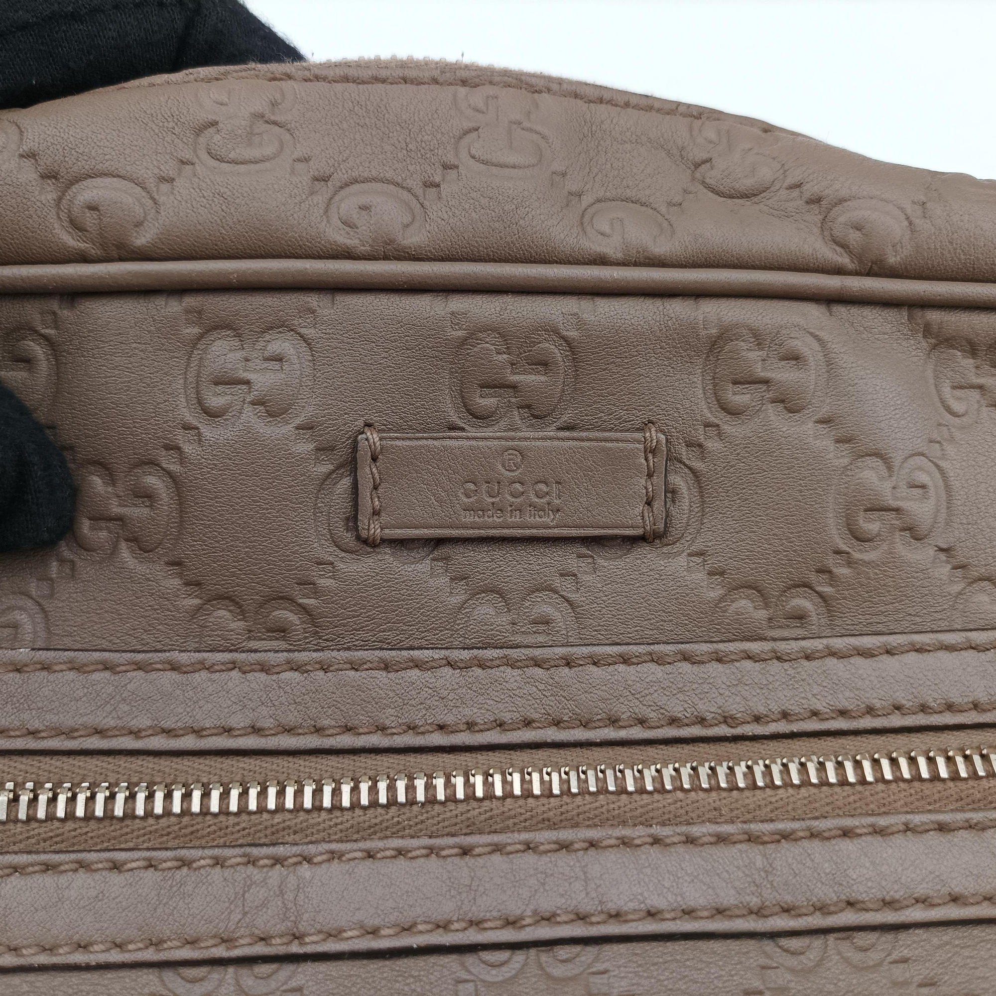 Pre-owned Gucci GG Imprime Messenger Brown Leather 201448 shoulderbag | stylenewstar