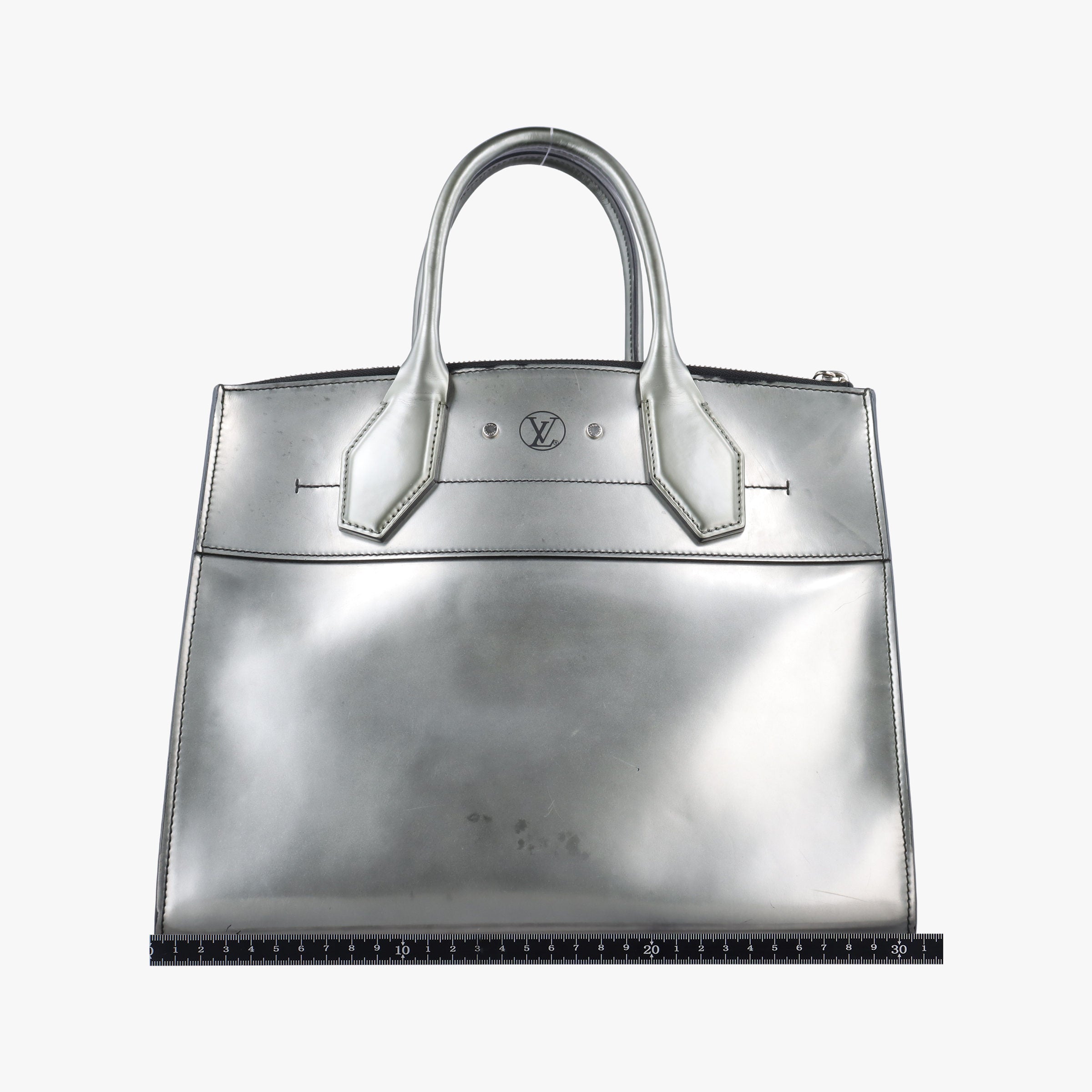Vintage Louis Vuitton City Steamer MM Silver Smooth Calfskin Leather  handbag | stylenewstar