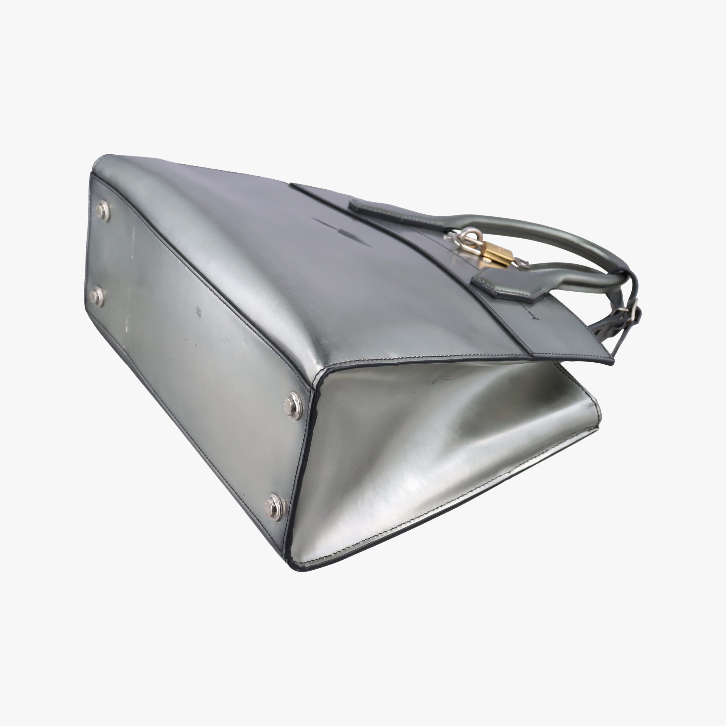 Vintage Louis Vuitton City Steamer MM Silver Smooth Calfskin Leather  handbag | stylenewstar