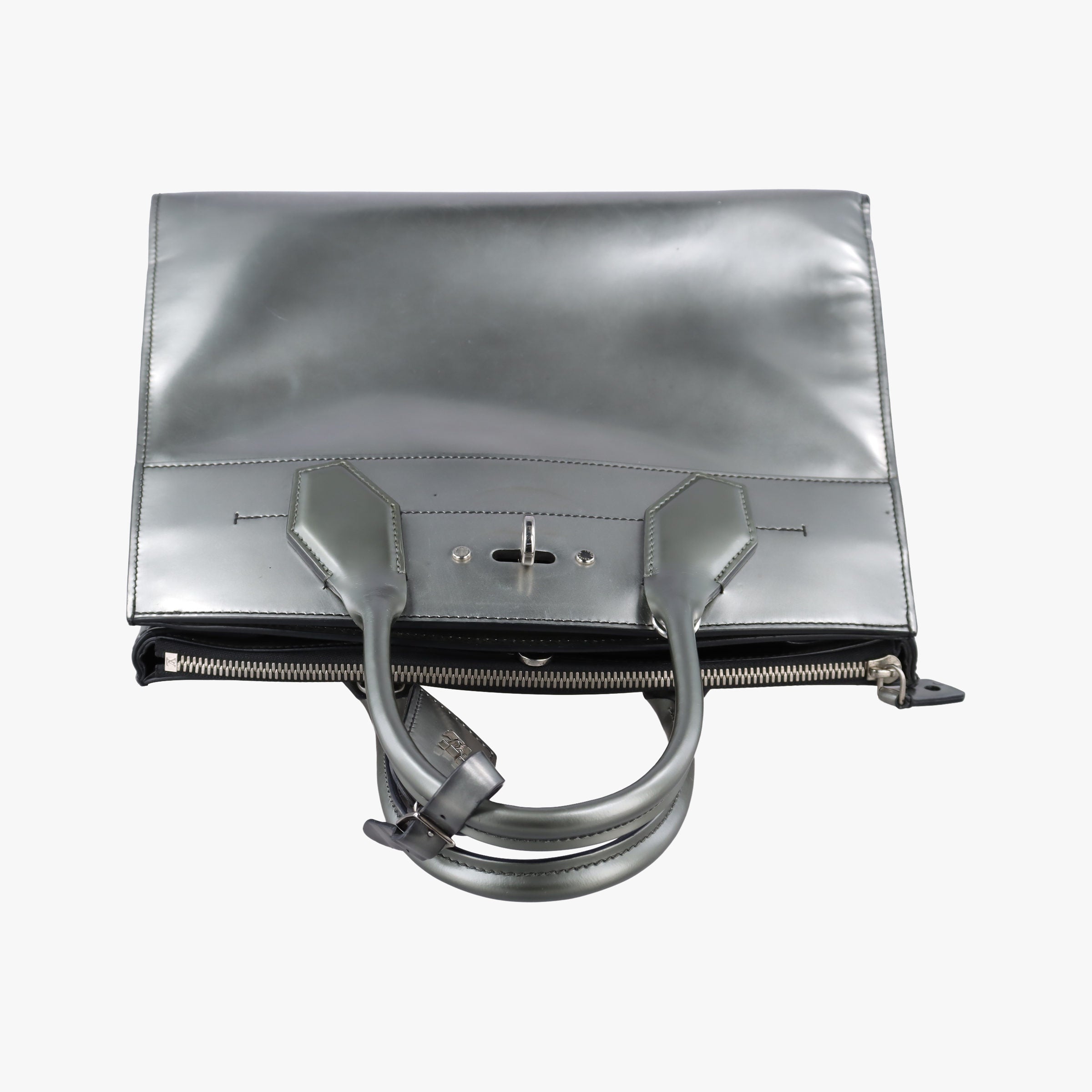 Vintage Louis Vuitton City Steamer MM Silver Smooth Calfskin Leather  handbag | stylenewstar