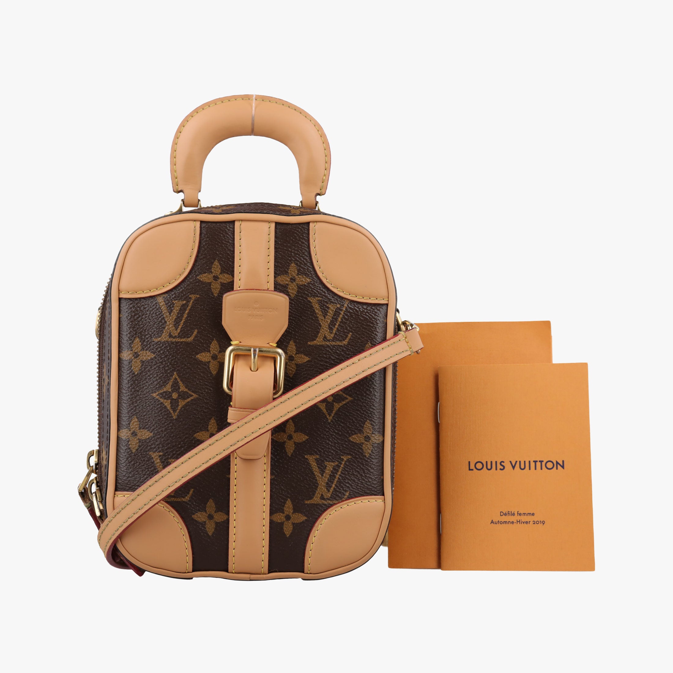 Pre-owned Louis Vuitton Valisette Vertical Brown Monogram Canvas×calf leather M68623 shoulderbag | stylenewstar